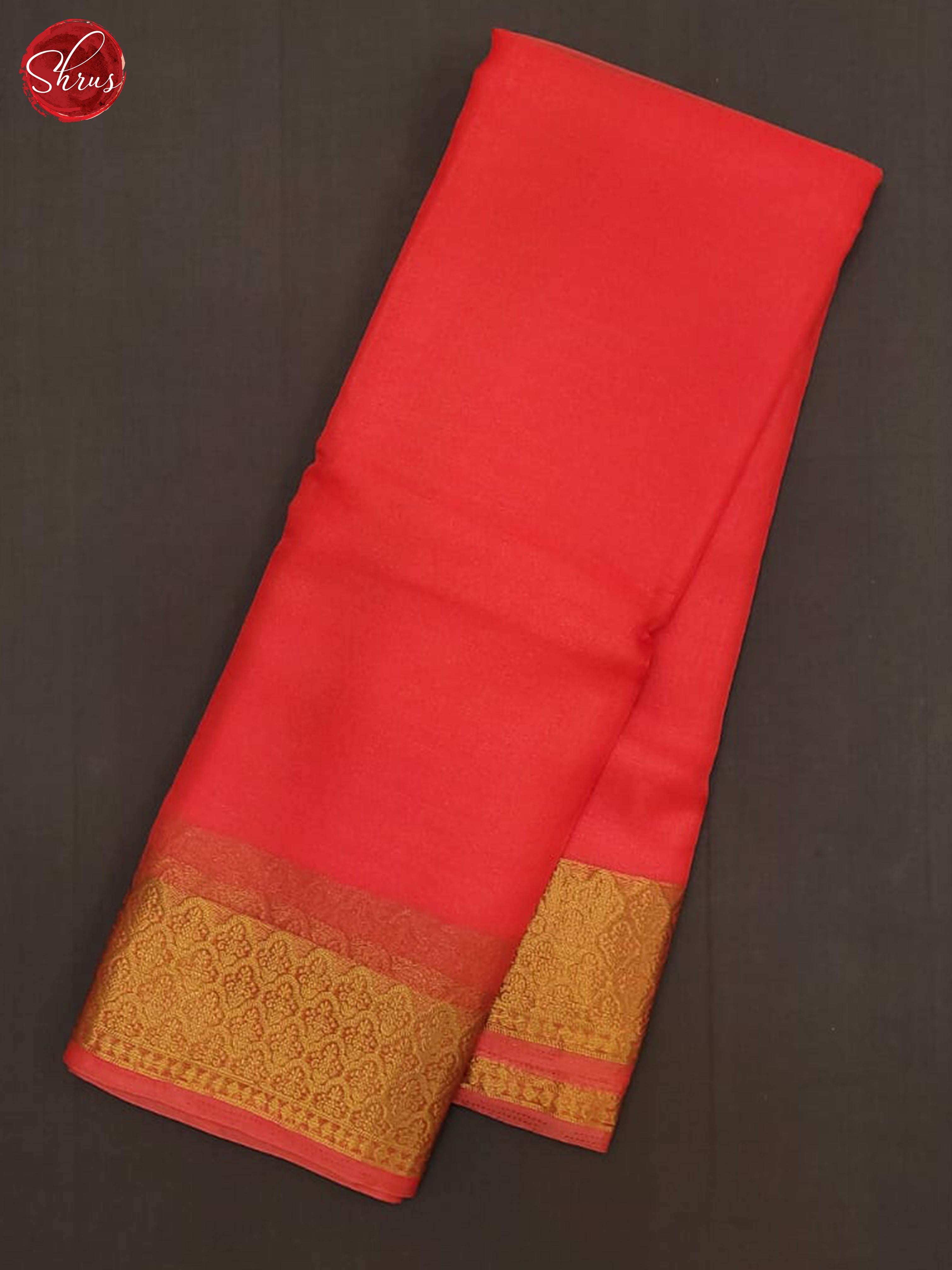 Red(Single Tone)- Semi organza Saree - Shop on ShrusEternity.com