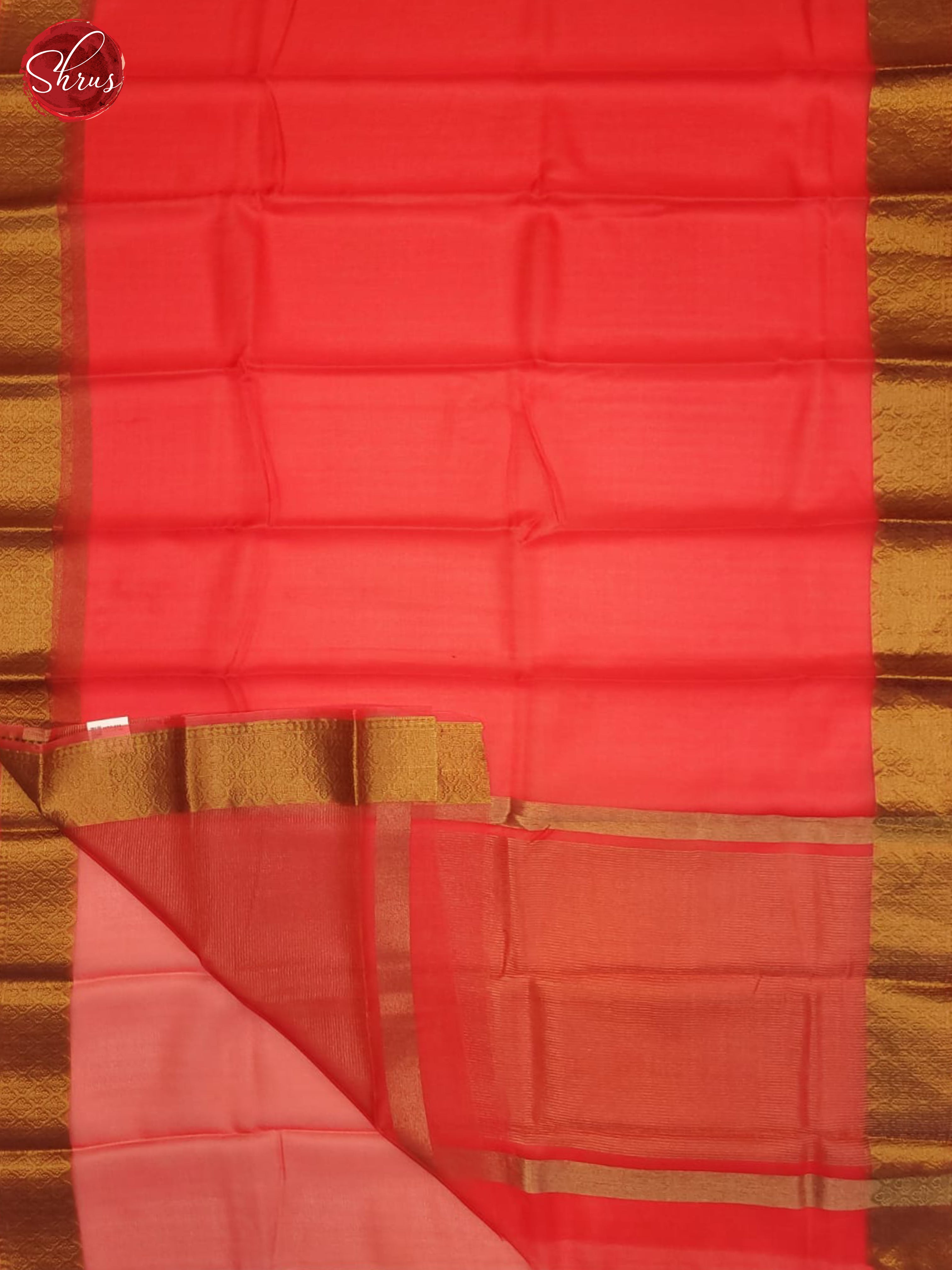 Red(Single Tone)- Semi organza Saree - Shop on ShrusEternity.com