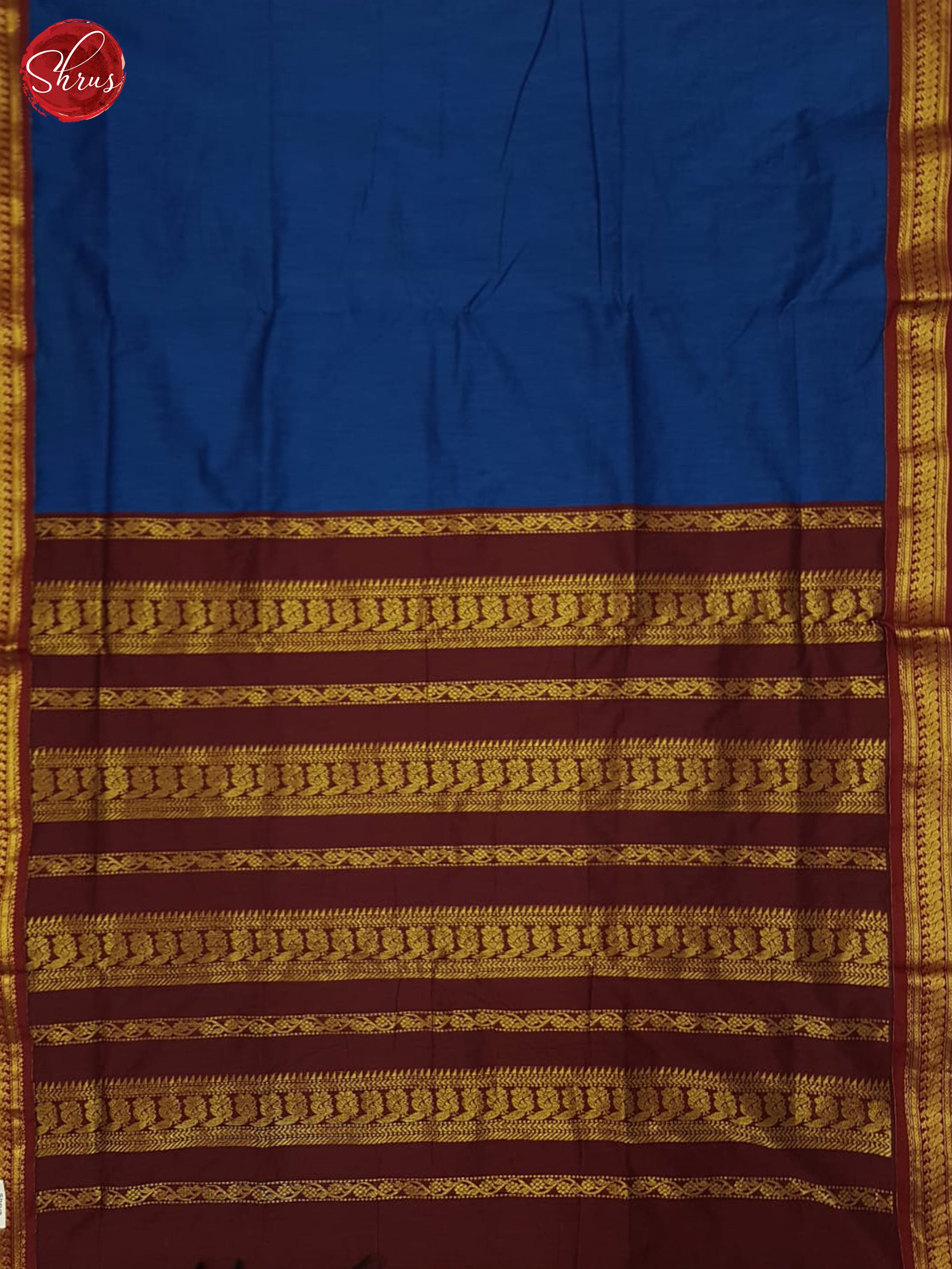 Blue & Brown - Semi Gadwal Saree - Shop on ShrusEternity.com