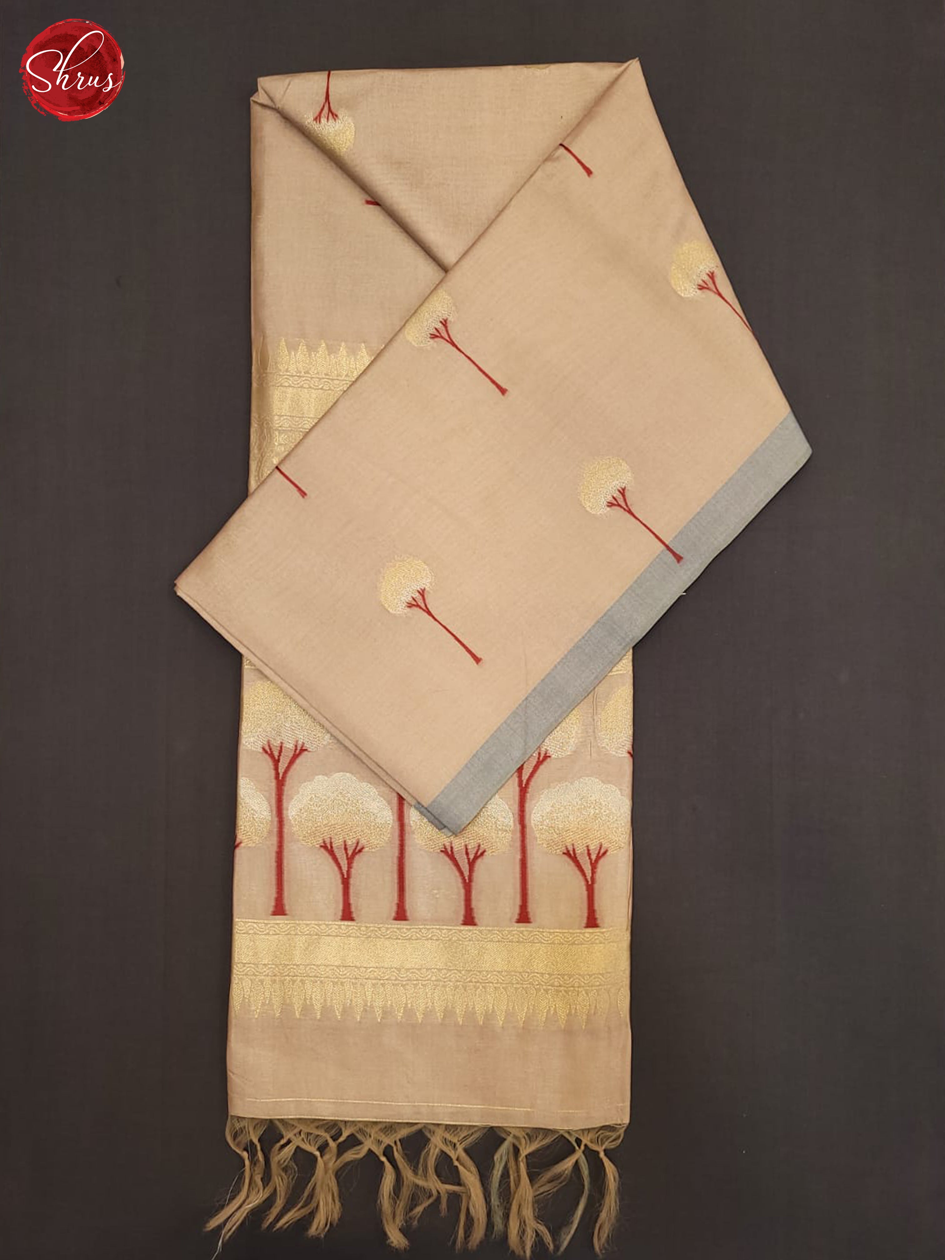 Beige & Grey - Semi tussar Saree - Shop on ShrusEternity.com