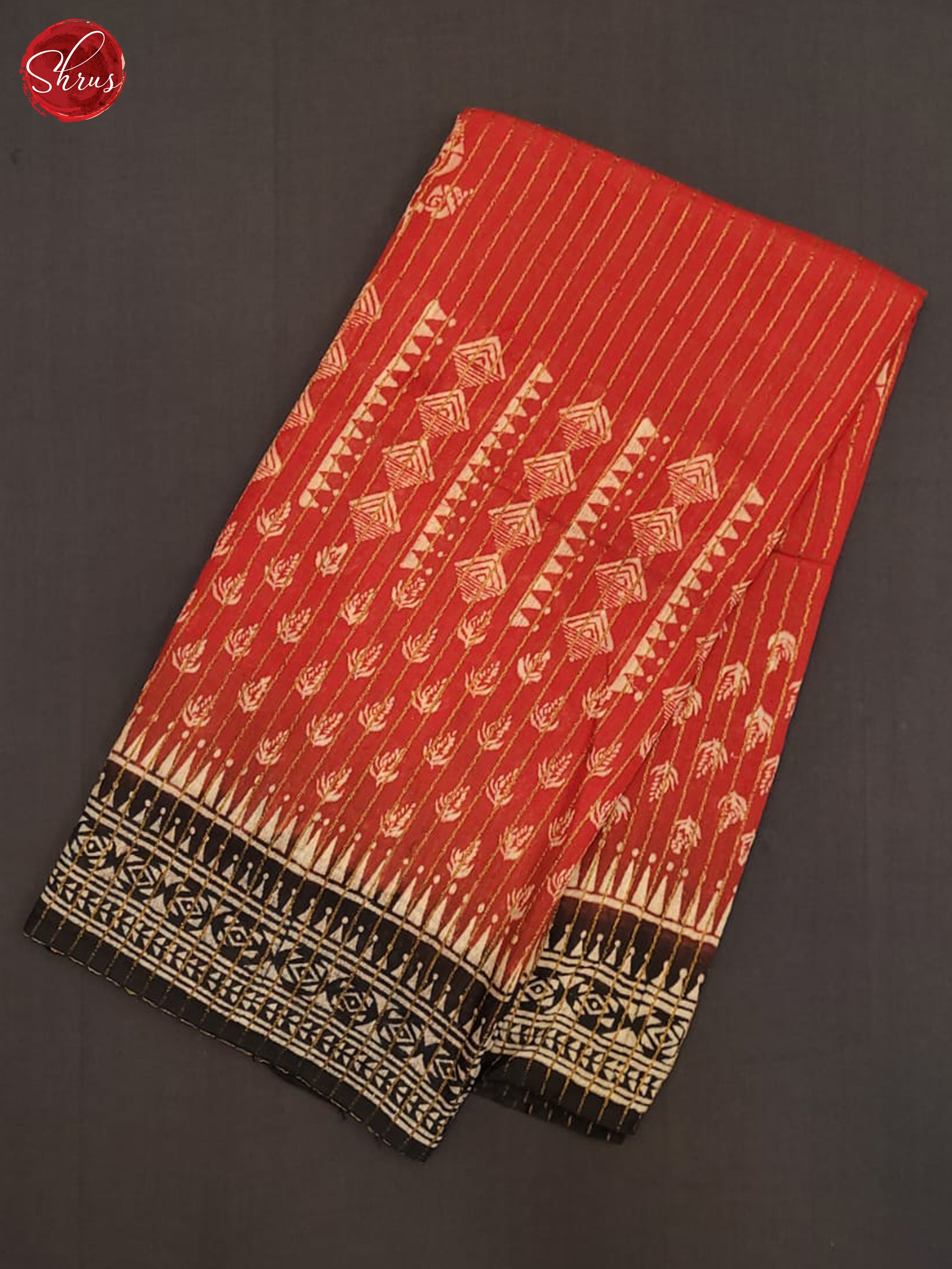 Red & Black - Semi gicha Saree - Shop on ShrusEternity.com