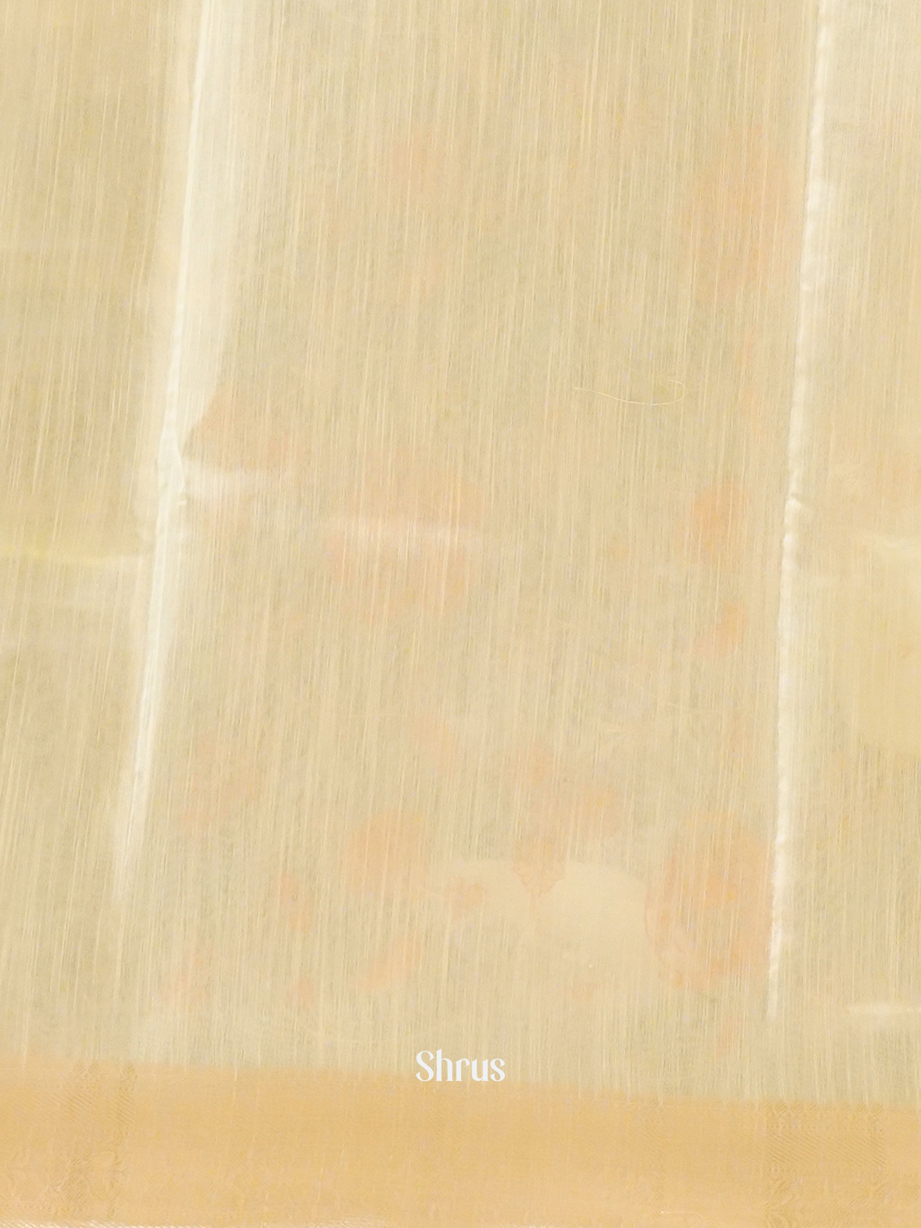 Cream & Orange - Semi organza Saree - Shop on ShrusEternity.com