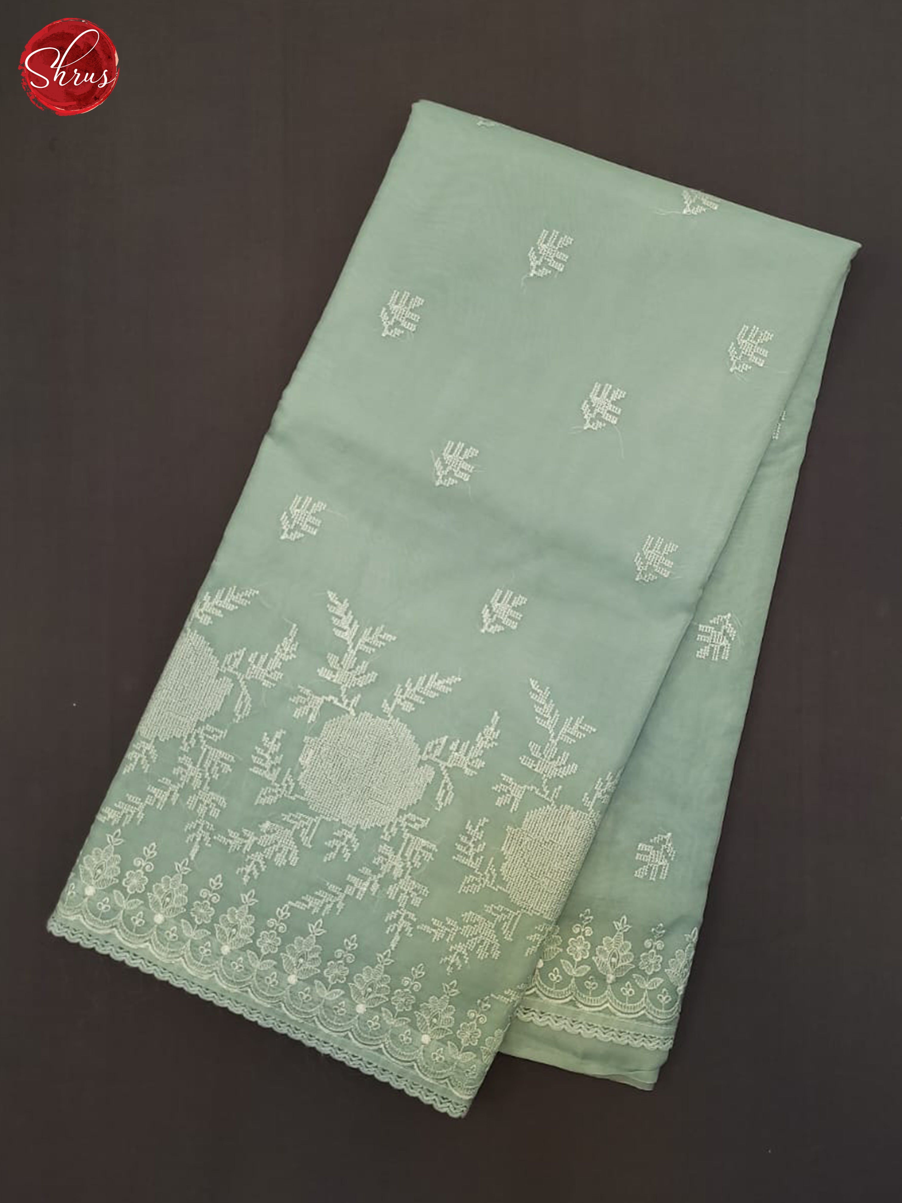 Blue(Single Tone) - Semi organza Saree - Shop on ShrusEternity.com