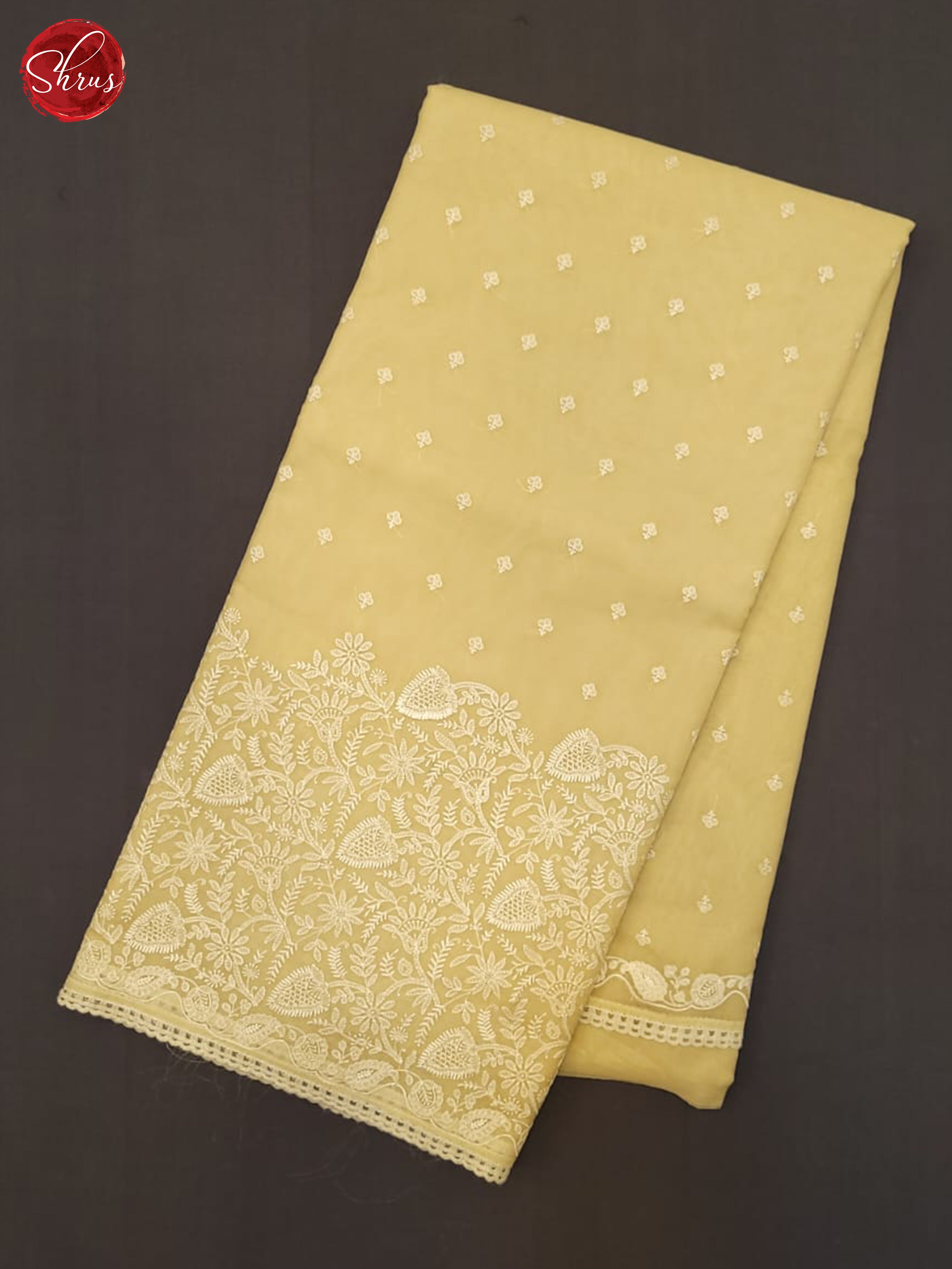 Light Lemon Yellow(Single Tone) - Semi organza Saree - Shop on ShrusEternity.com