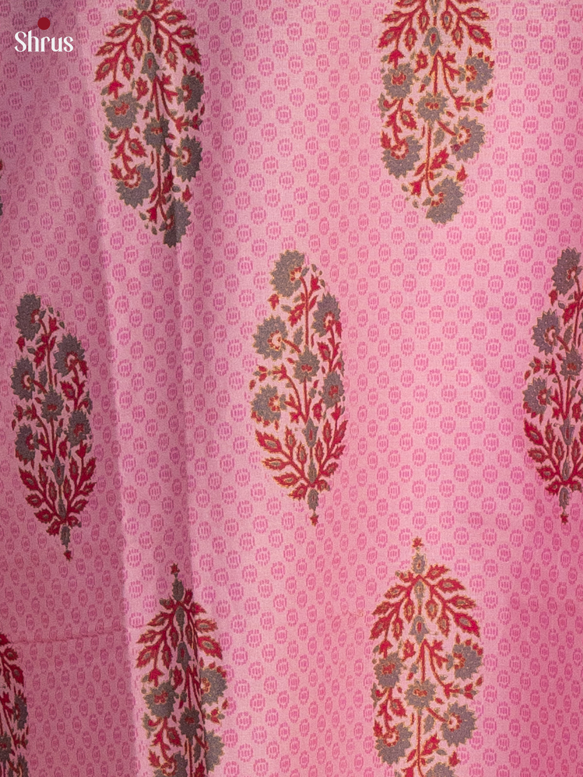 Pink - Readymade kurti top with floral print & Lace embroidery - Shop on ShrusEternity.com