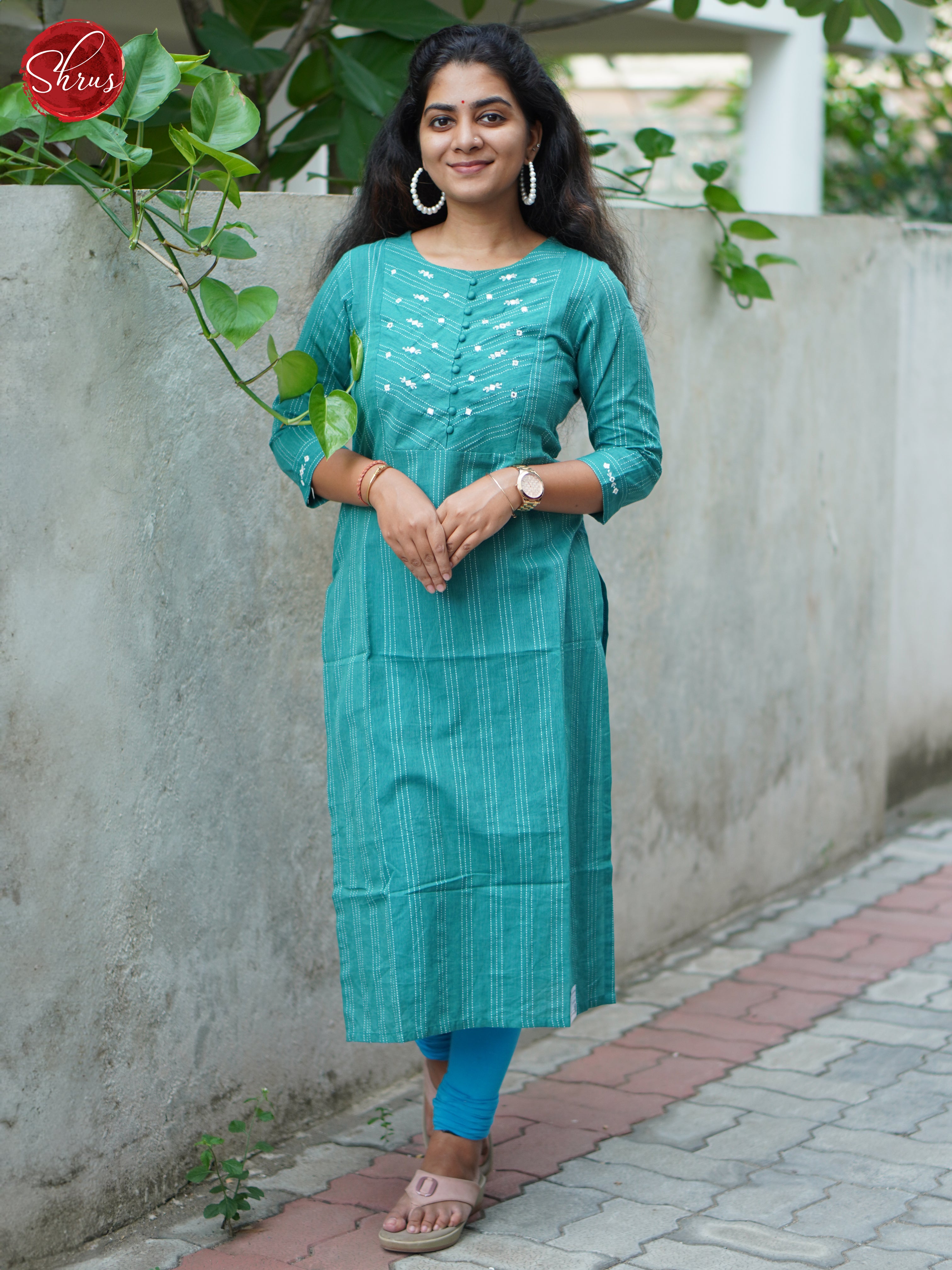 Blue- Readymade kurti - Shop on ShrusEternity.com