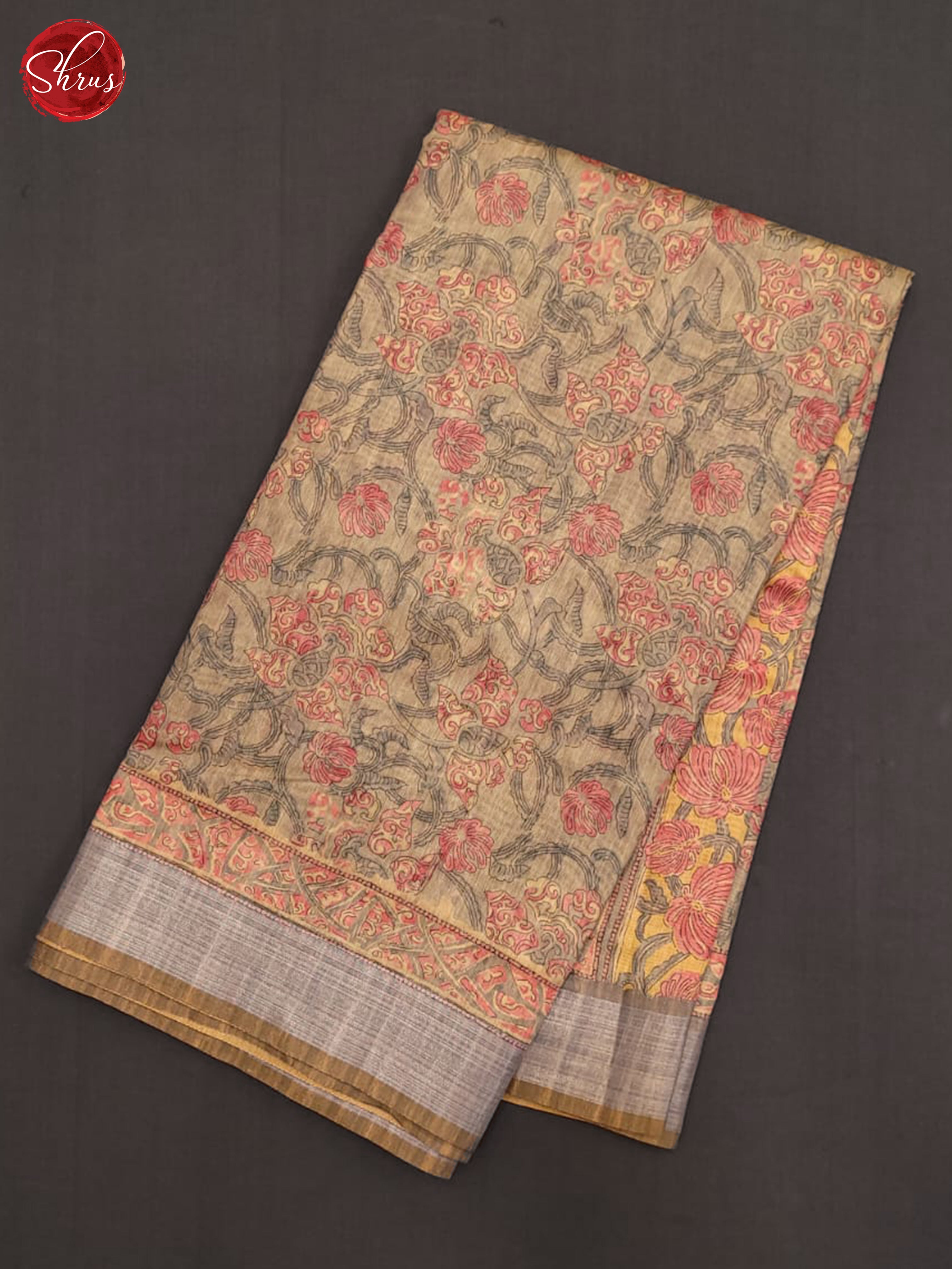 Chickoo & Pink - Semi Gicha Saree - Shop on ShrusEternity.com