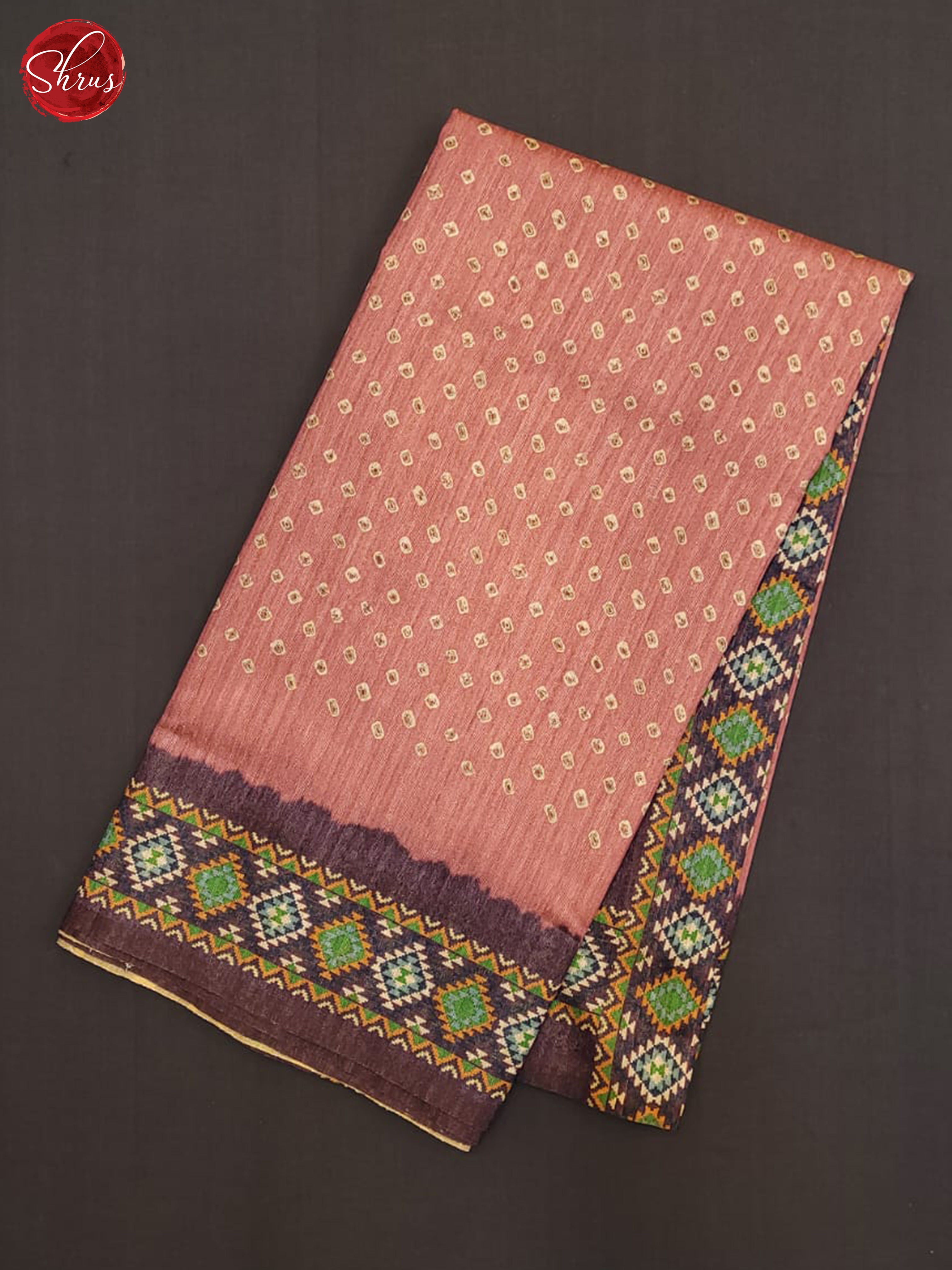 Pink & Wine- Semi Gicha Saree - Shop on ShrusEternity.com