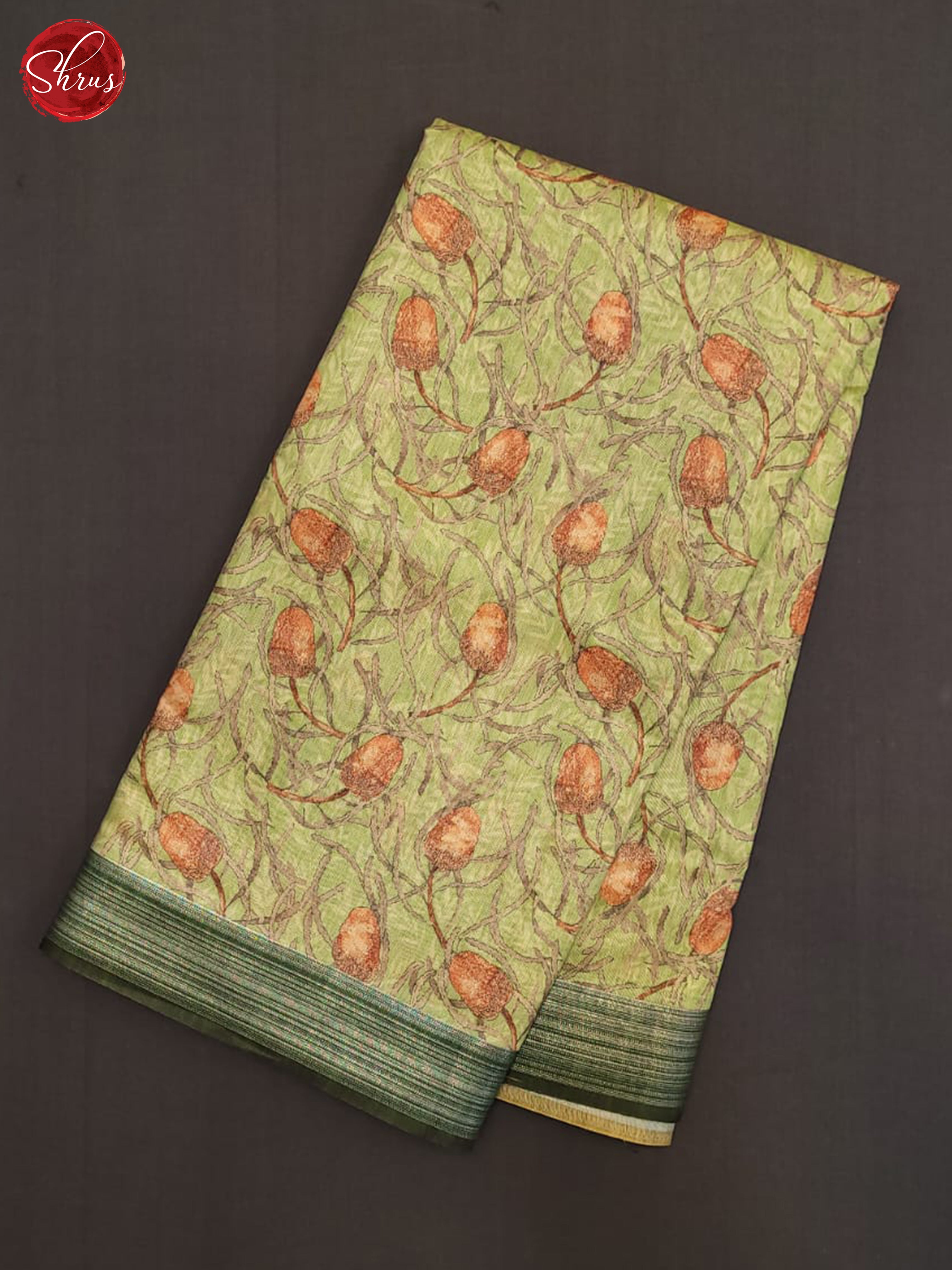 Green - Semi gicha Saree - Shop on ShrusEternity.com