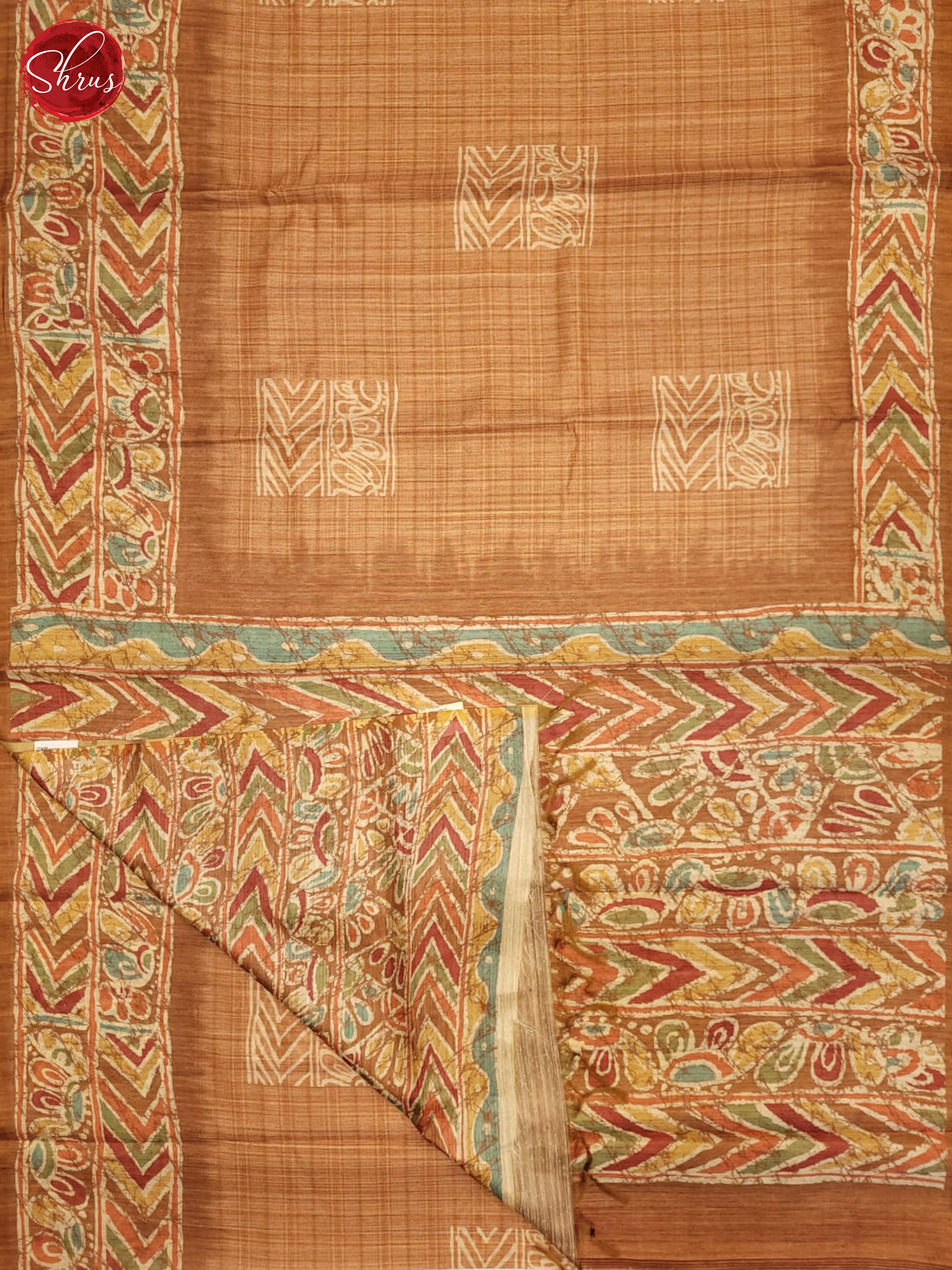 Brick- Semi gicha Saree - Shop on ShrusEternity.com
