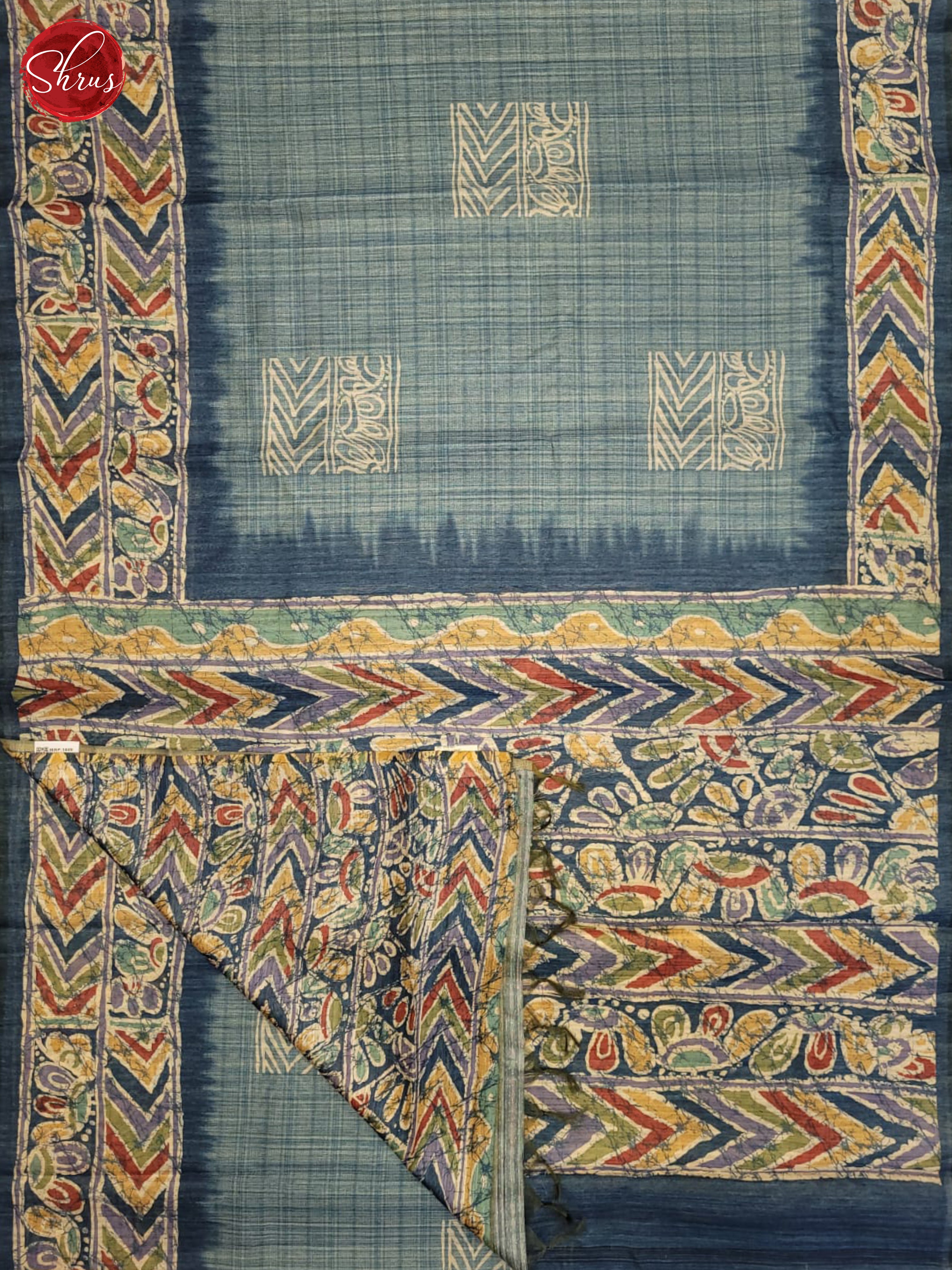 Blue- Semi gicha Saree - Shop on ShrusEternity.com