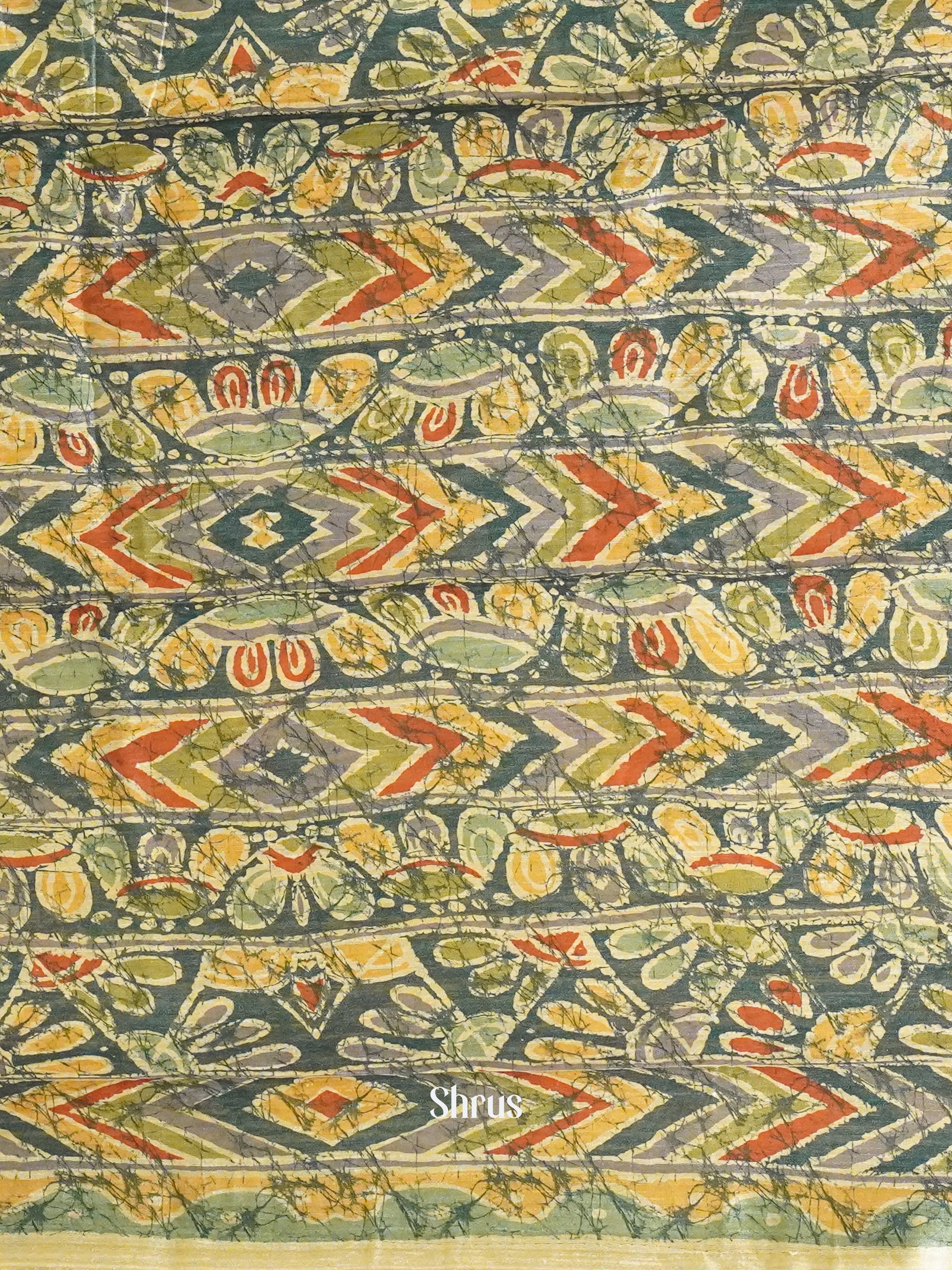 Blue- Semi gicha Saree - Shop on ShrusEternity.com