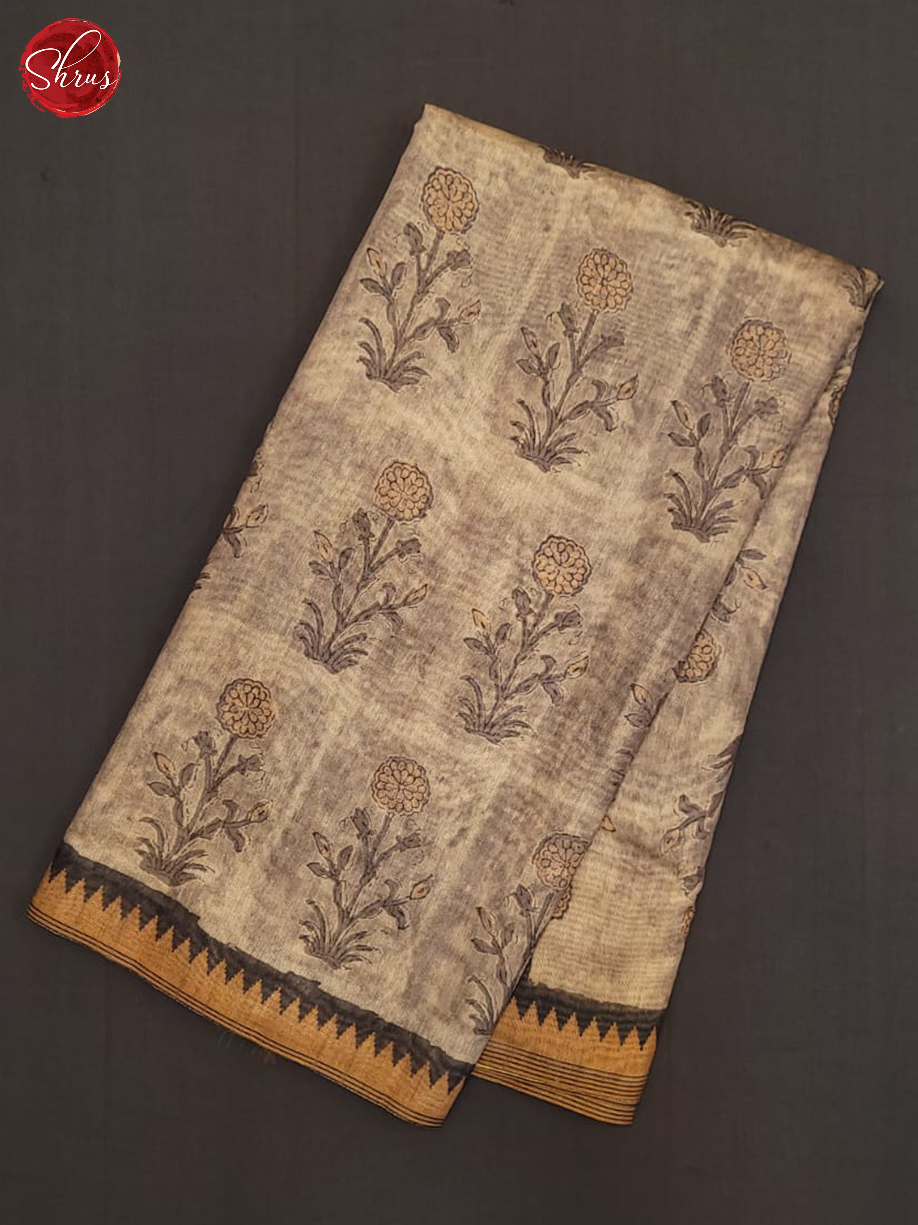 Light Brown & Black - Semi gicha Saree - Shop on ShrusEternity.com
