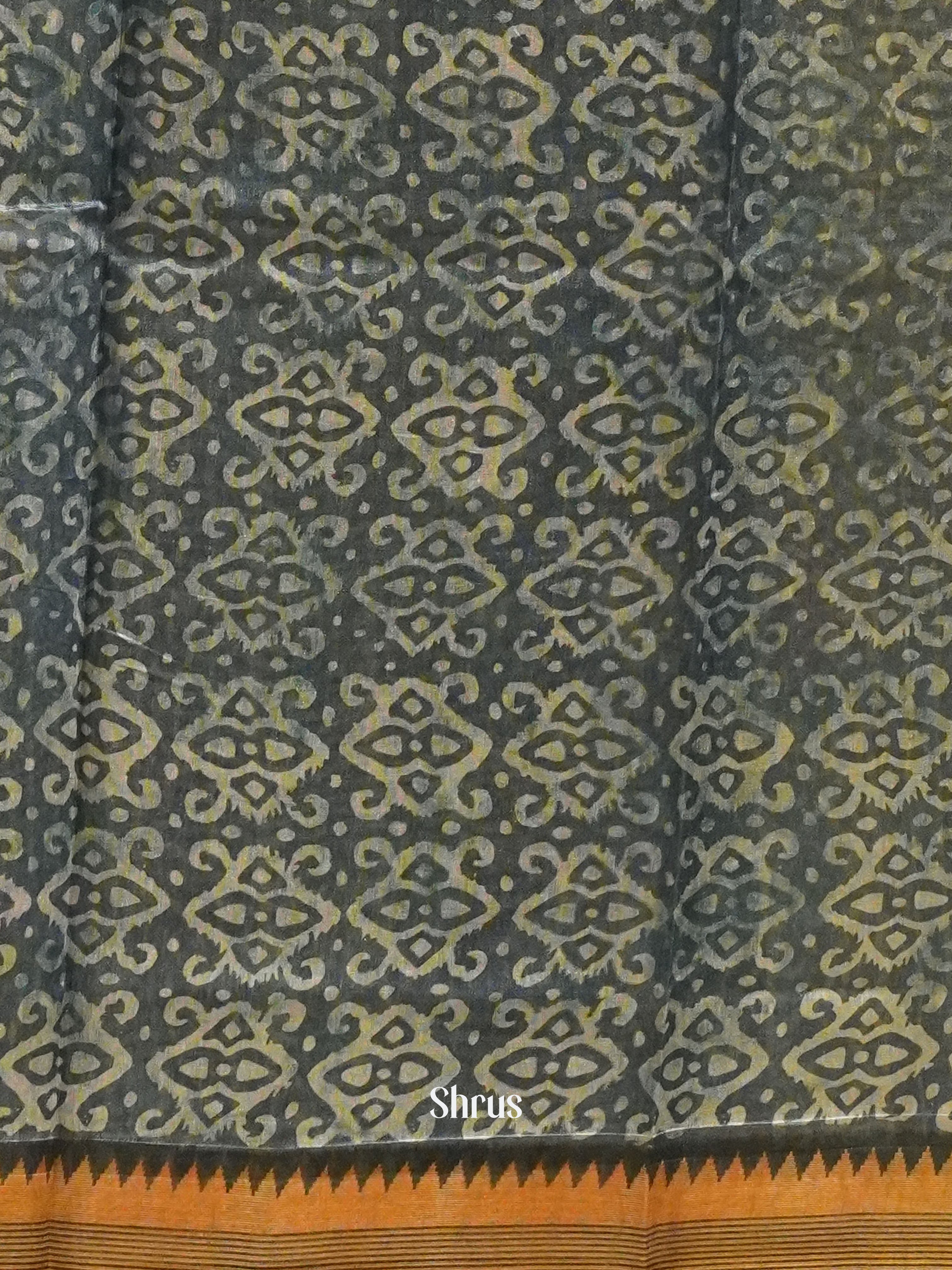 Blue& Black - Semi gicha Saree - Shop on ShrusEternity.com