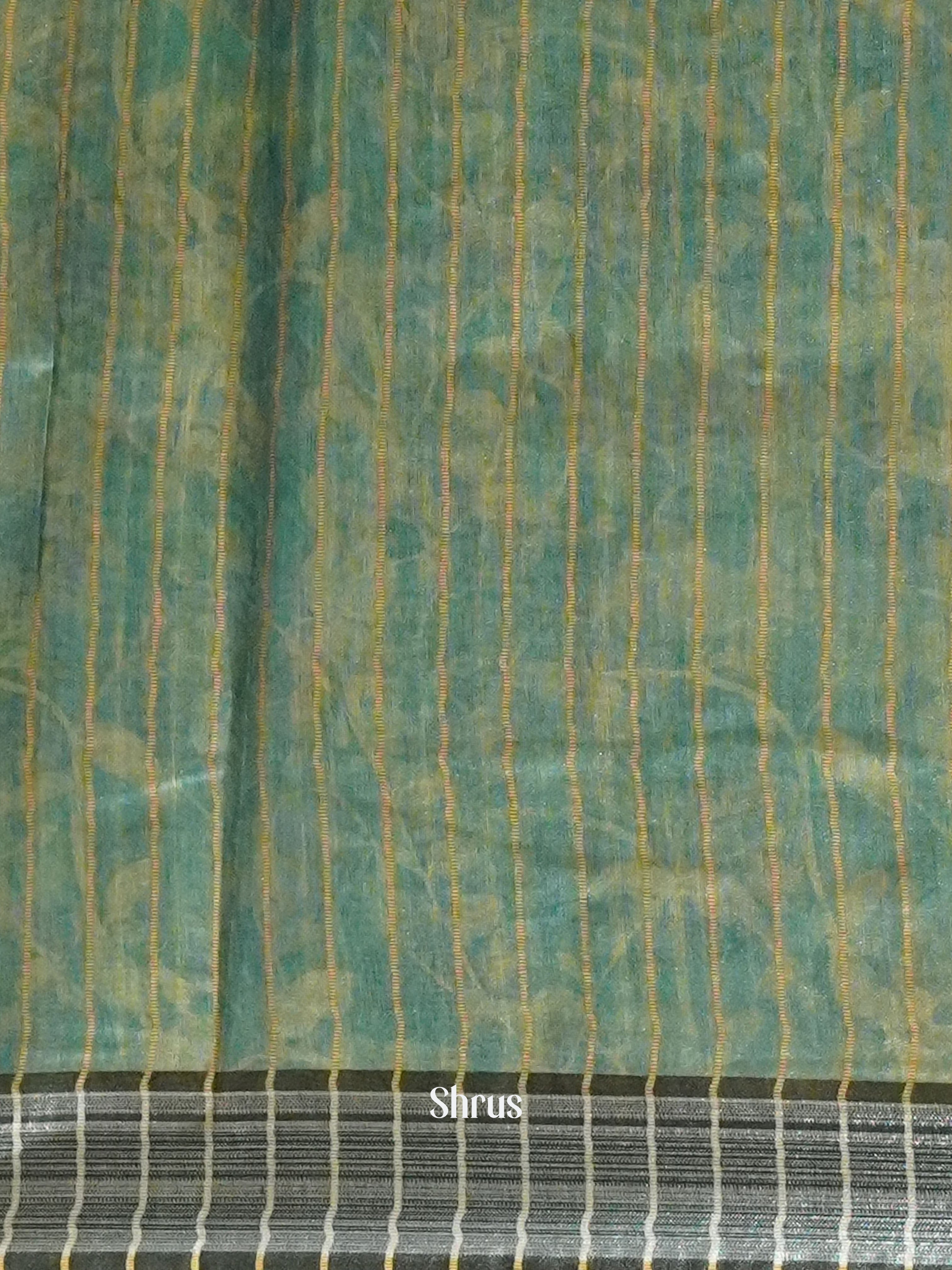 Light Blue & Blue - Semi gicha Saree - Shop on ShrusEternity.com