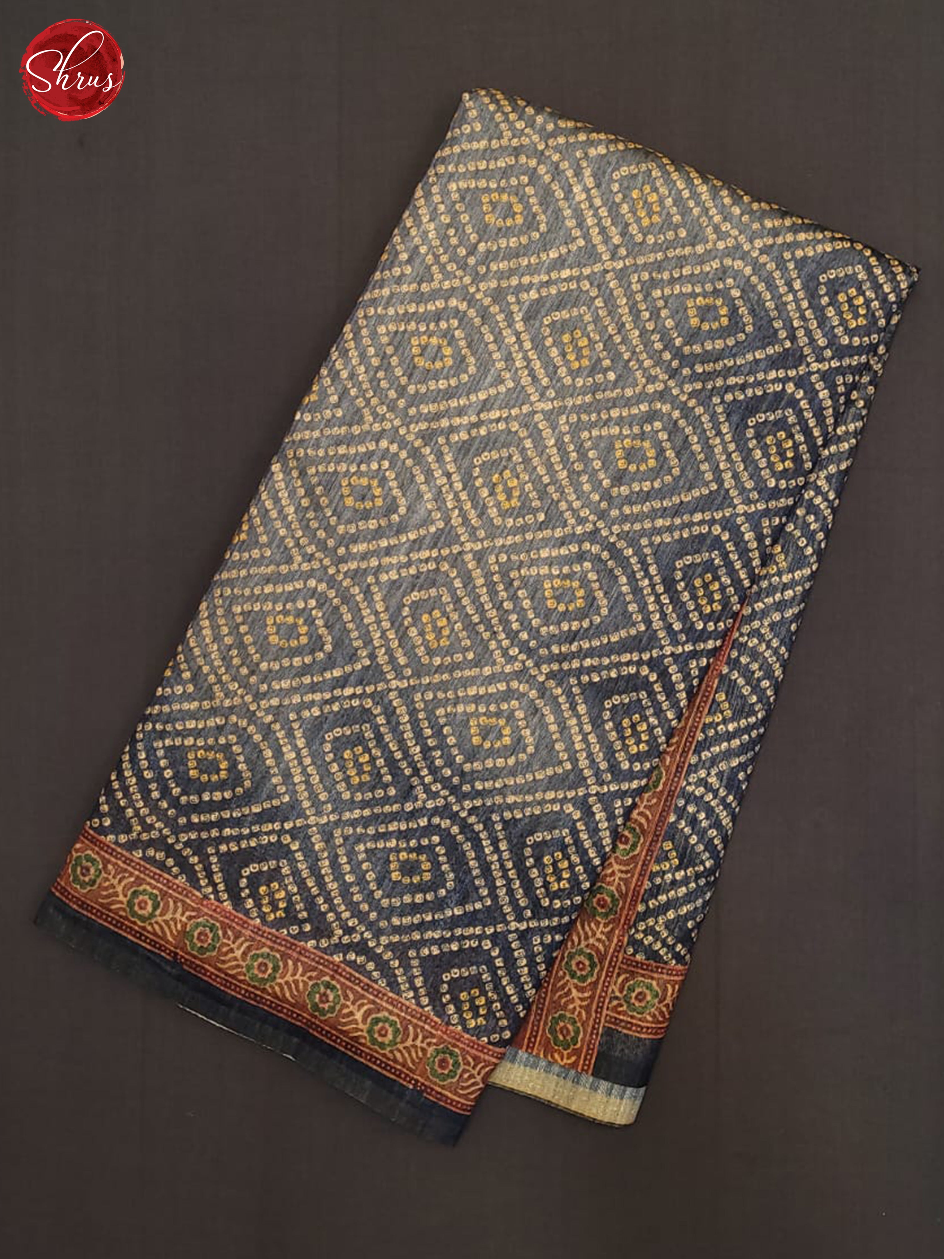 Blue & Brown - Semi gicha Saree - Shop on ShrusEternity.com