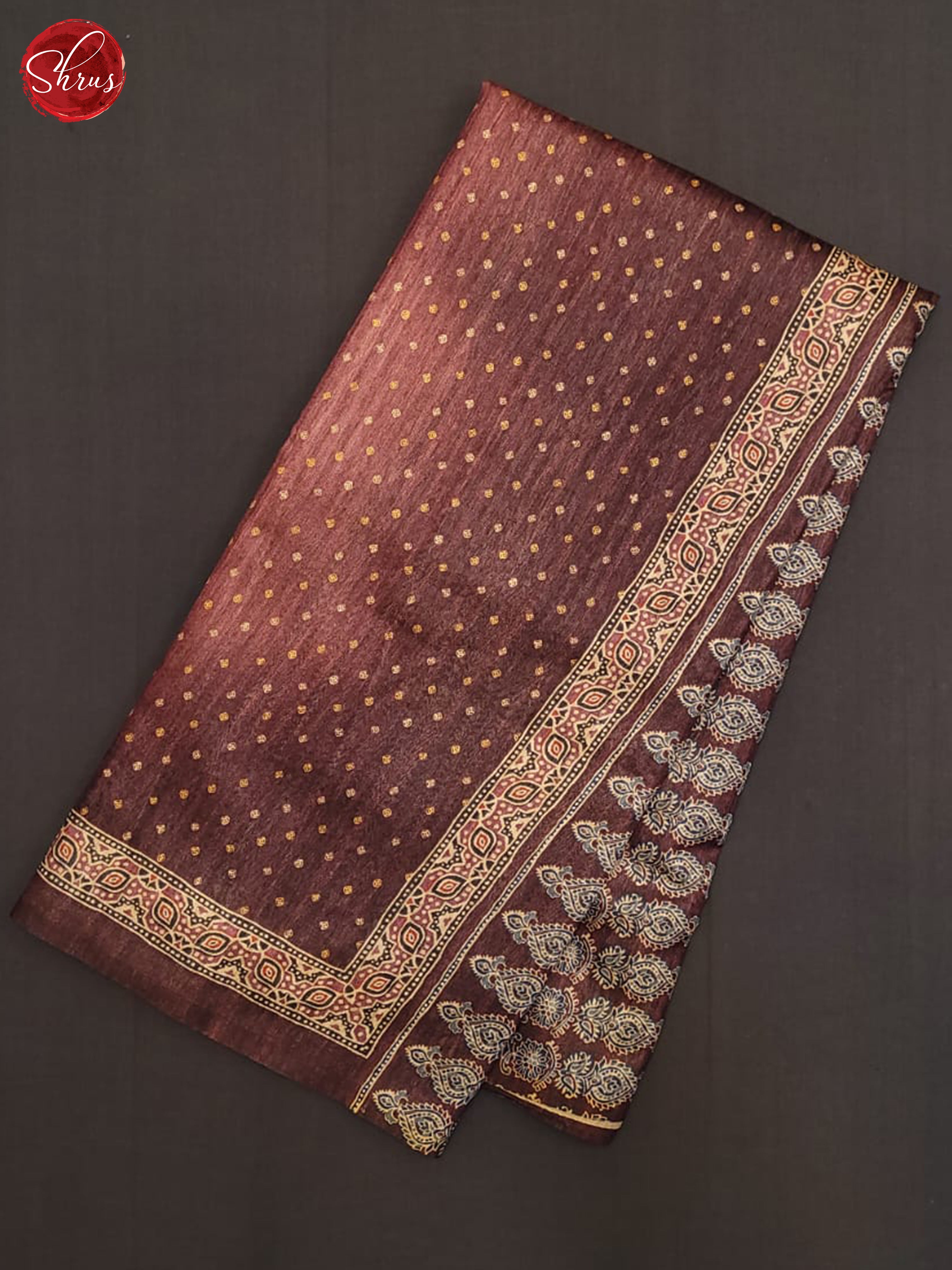 Onion Pink & Brown - Semi gicha Saree - Shop on ShrusEternity.com