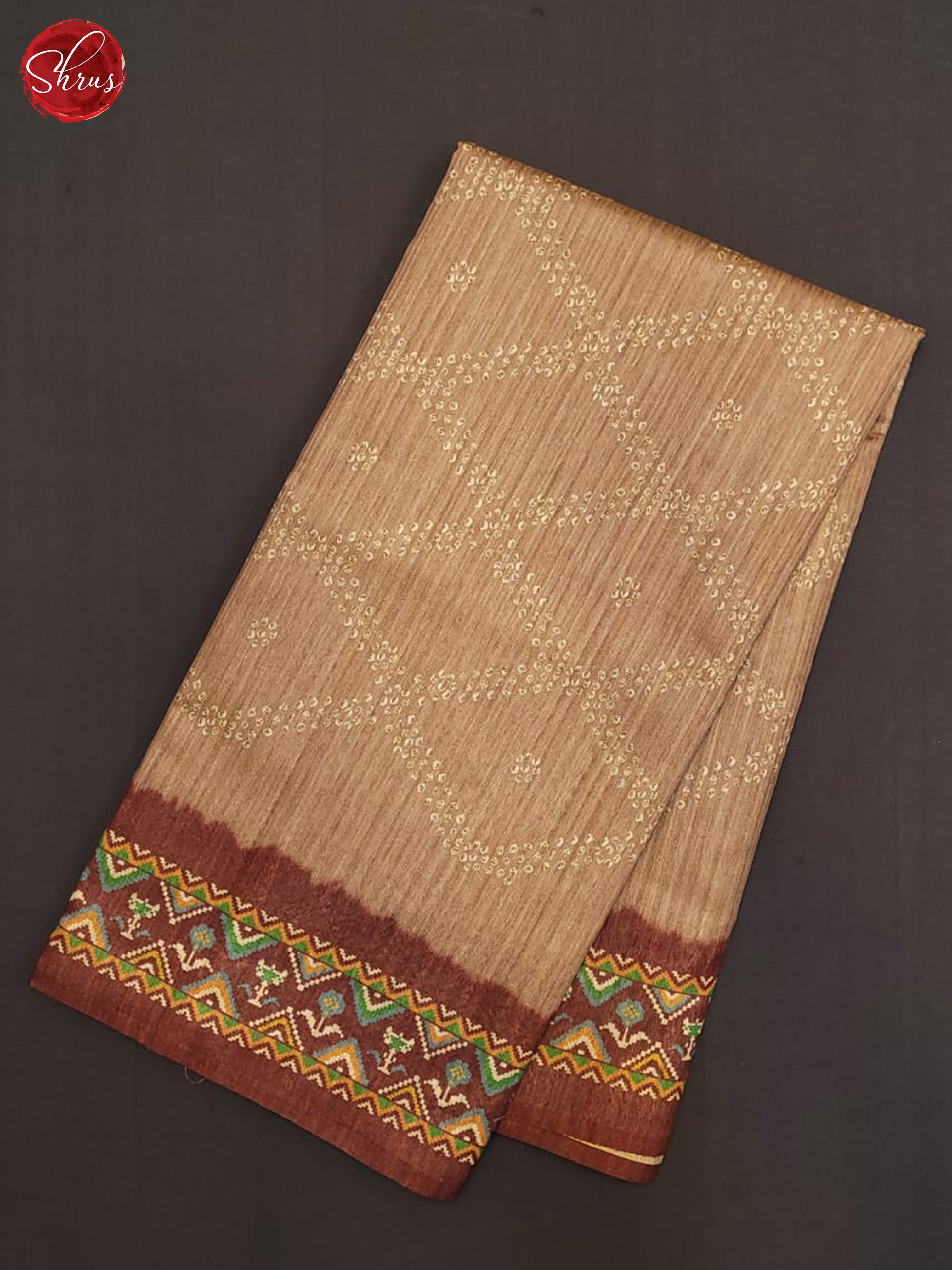 Chickoo & Maroon - Semi gicha Saree - Shop on ShrusEternity.com