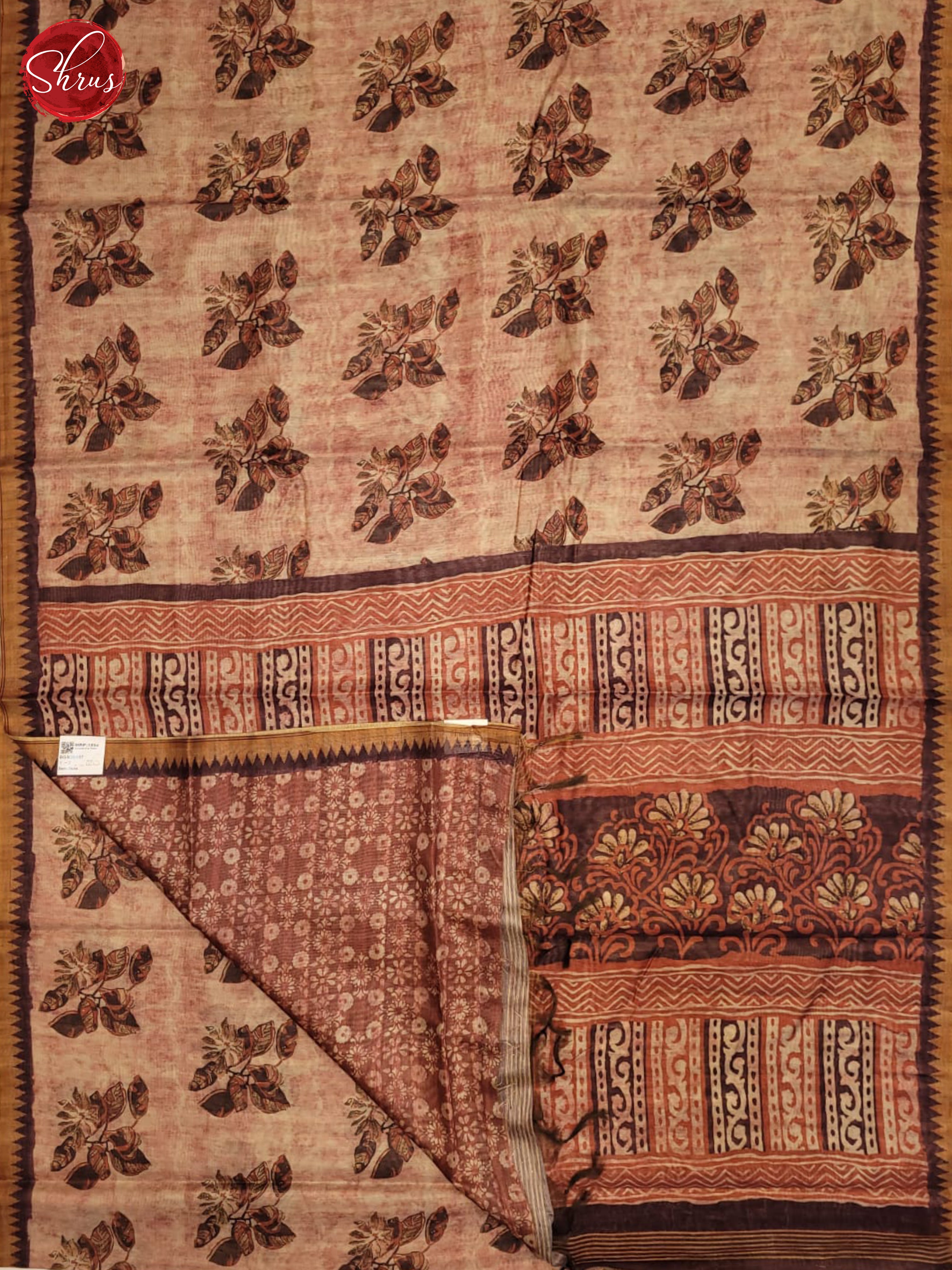 Onion Pink & Brown - Semi gicha Saree - Shop on ShrusEternity.com