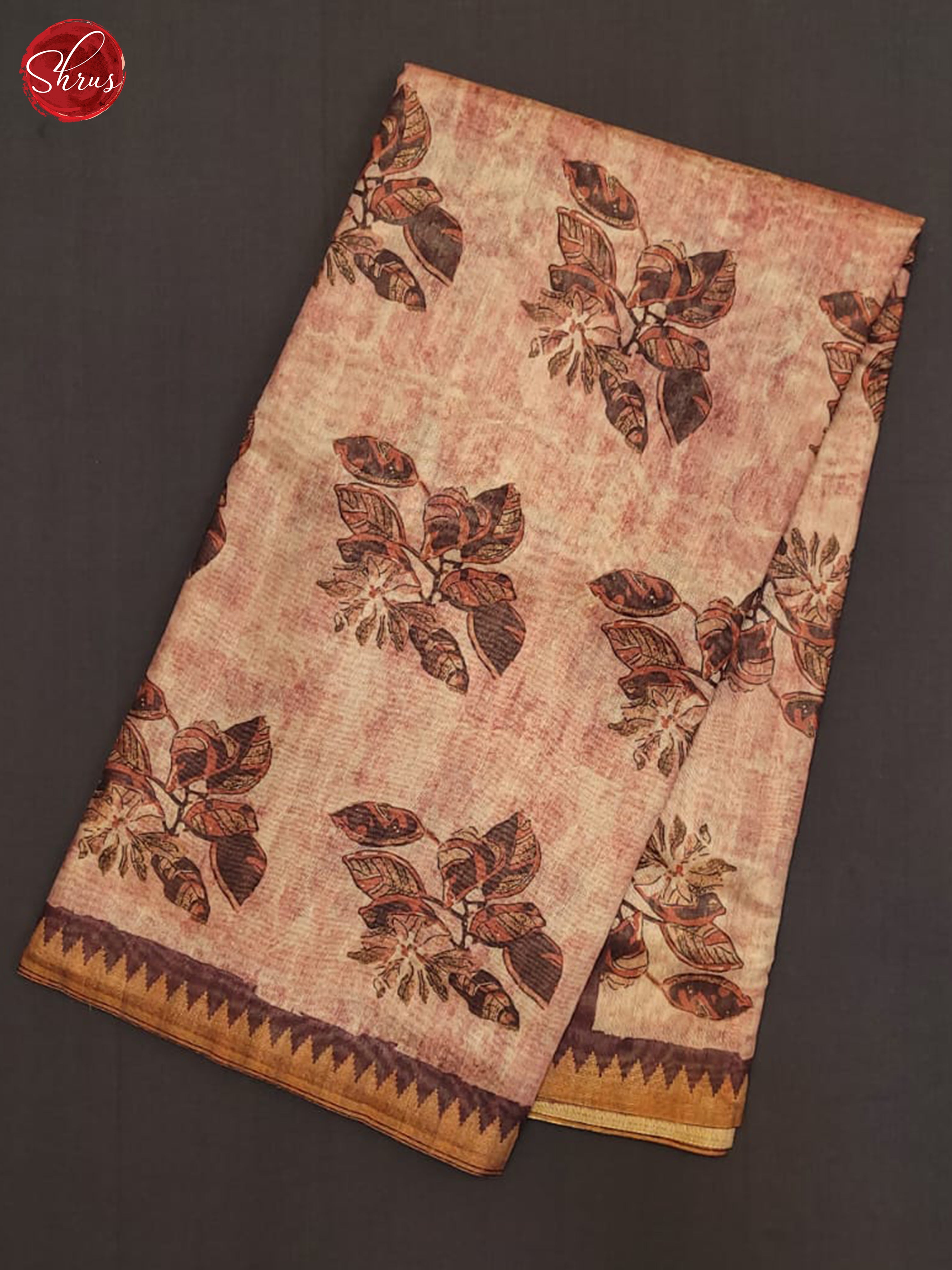 Onion Pink & Brown - Semi gicha Saree - Shop on ShrusEternity.com