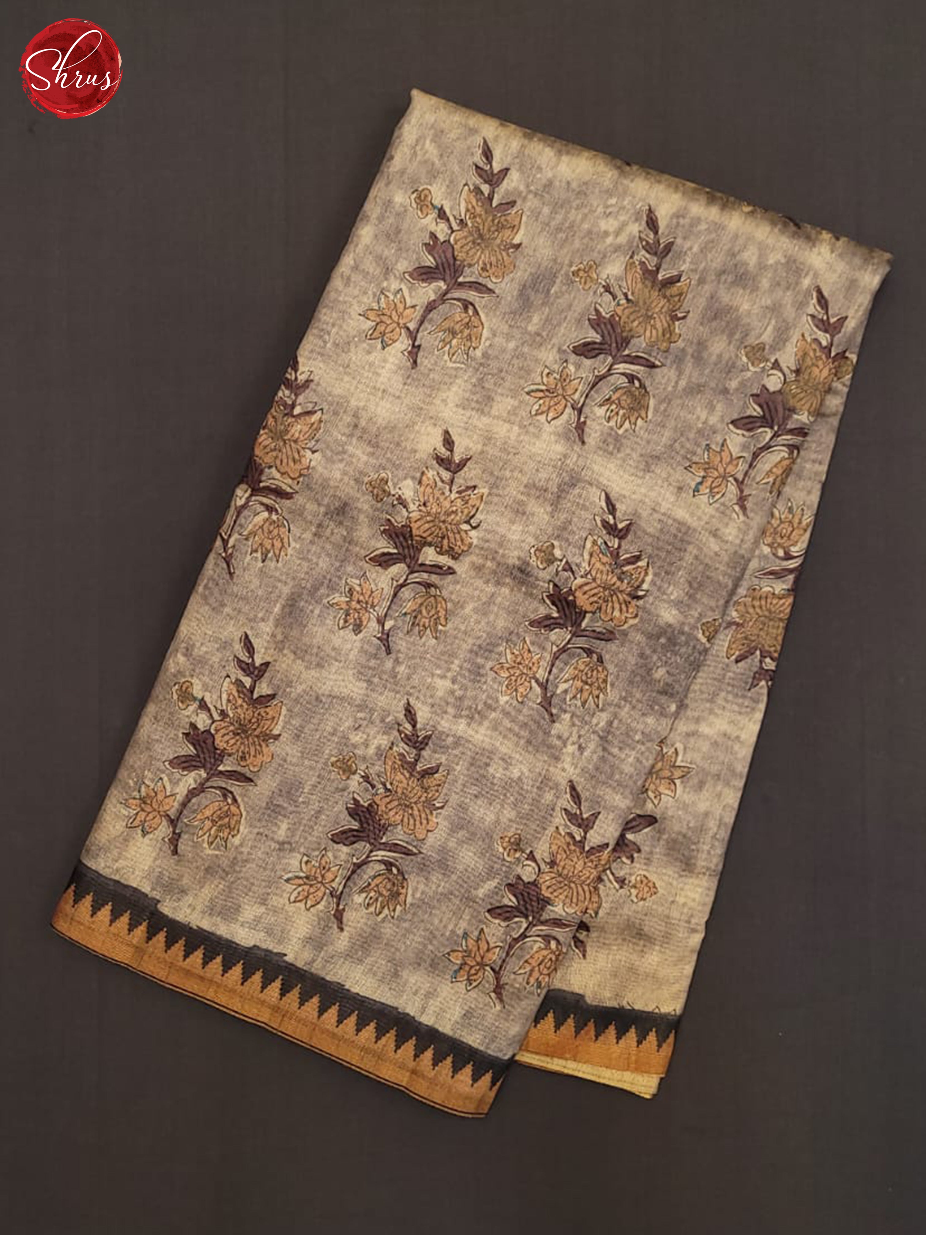 Chickoo & Black - Semi gicha Saree - Shop on ShrusEternity.com