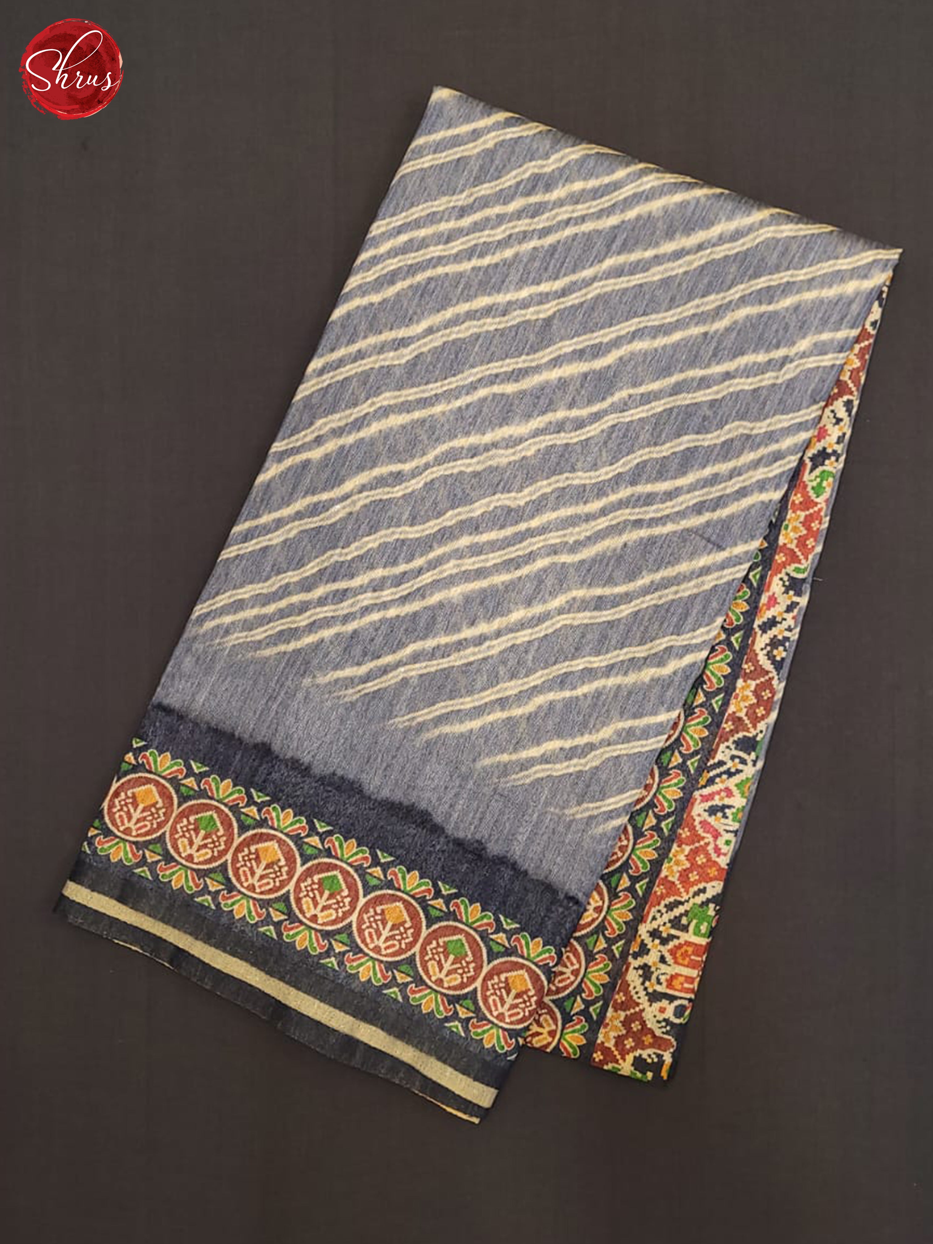 Light Blue & Blue - Semi Gicha Saree - Shop on ShrusEternity.com