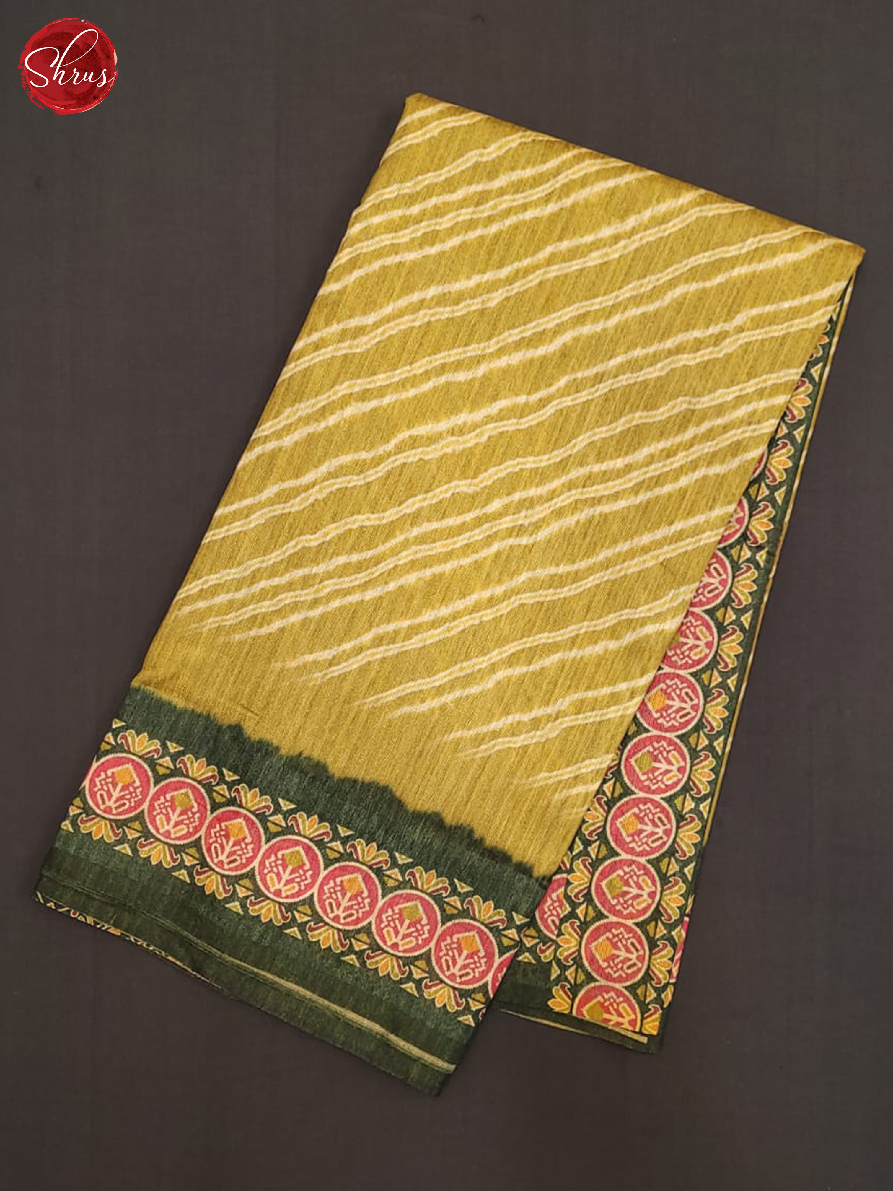 Lime Green & Green - Semi Gicha Saree - Shop on ShrusEternity.com