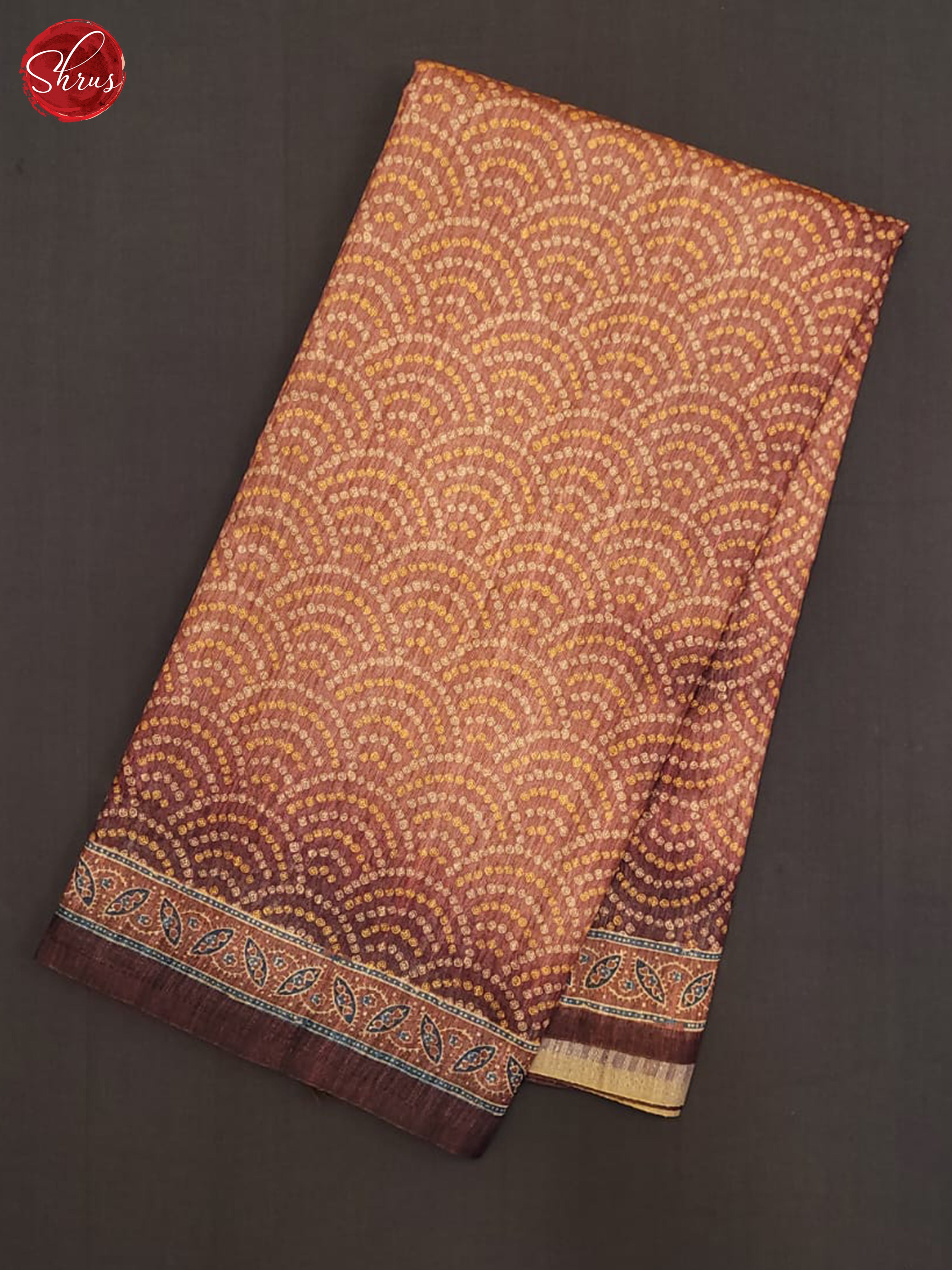 Onion Pink & Brown - Semi Gicha Saree - Shop on ShrusEternity.com