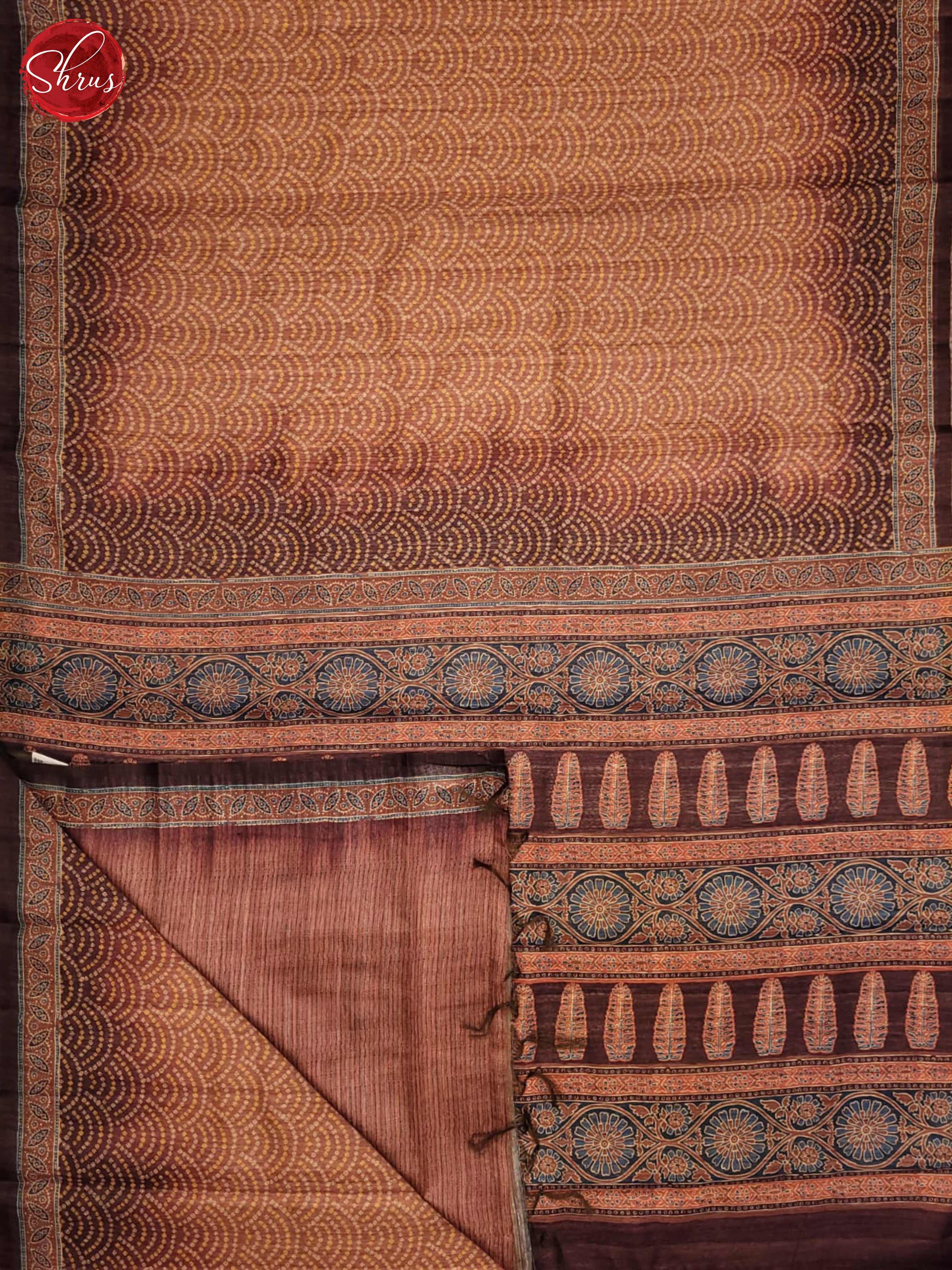 Onion Pink & Brown - Semi Gicha Saree - Shop on ShrusEternity.com