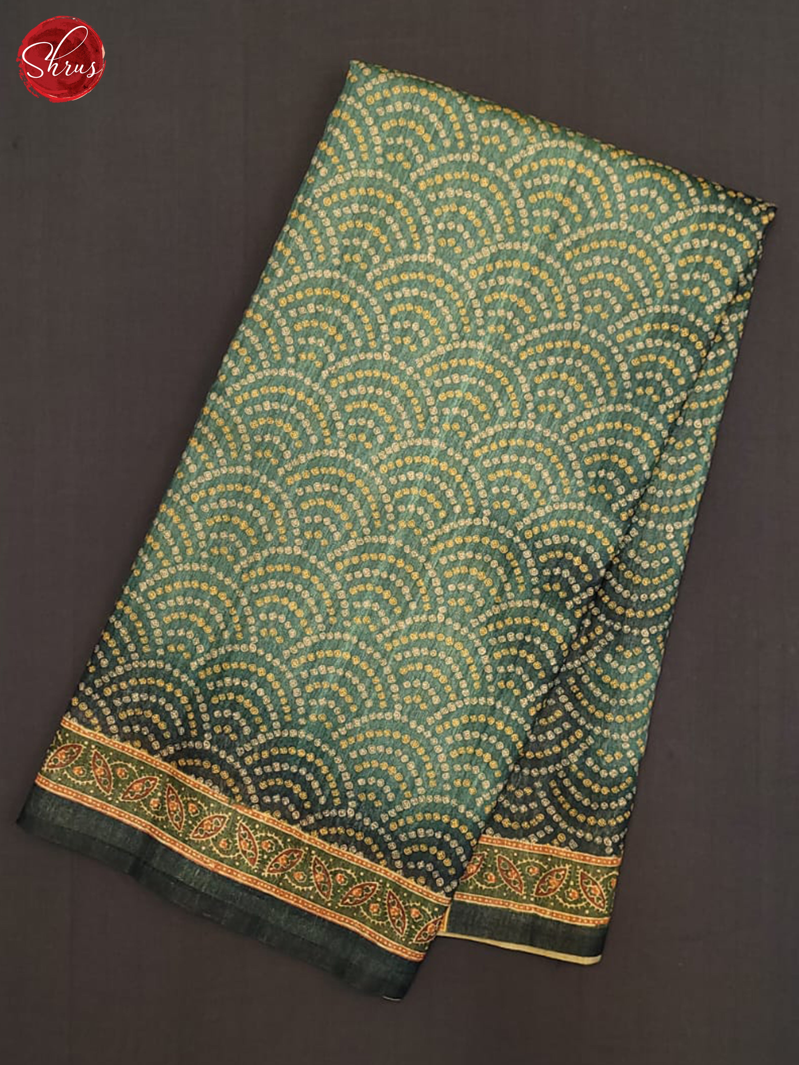Bottle Green - Semi Gicha Saree - Shop on ShrusEternity.com