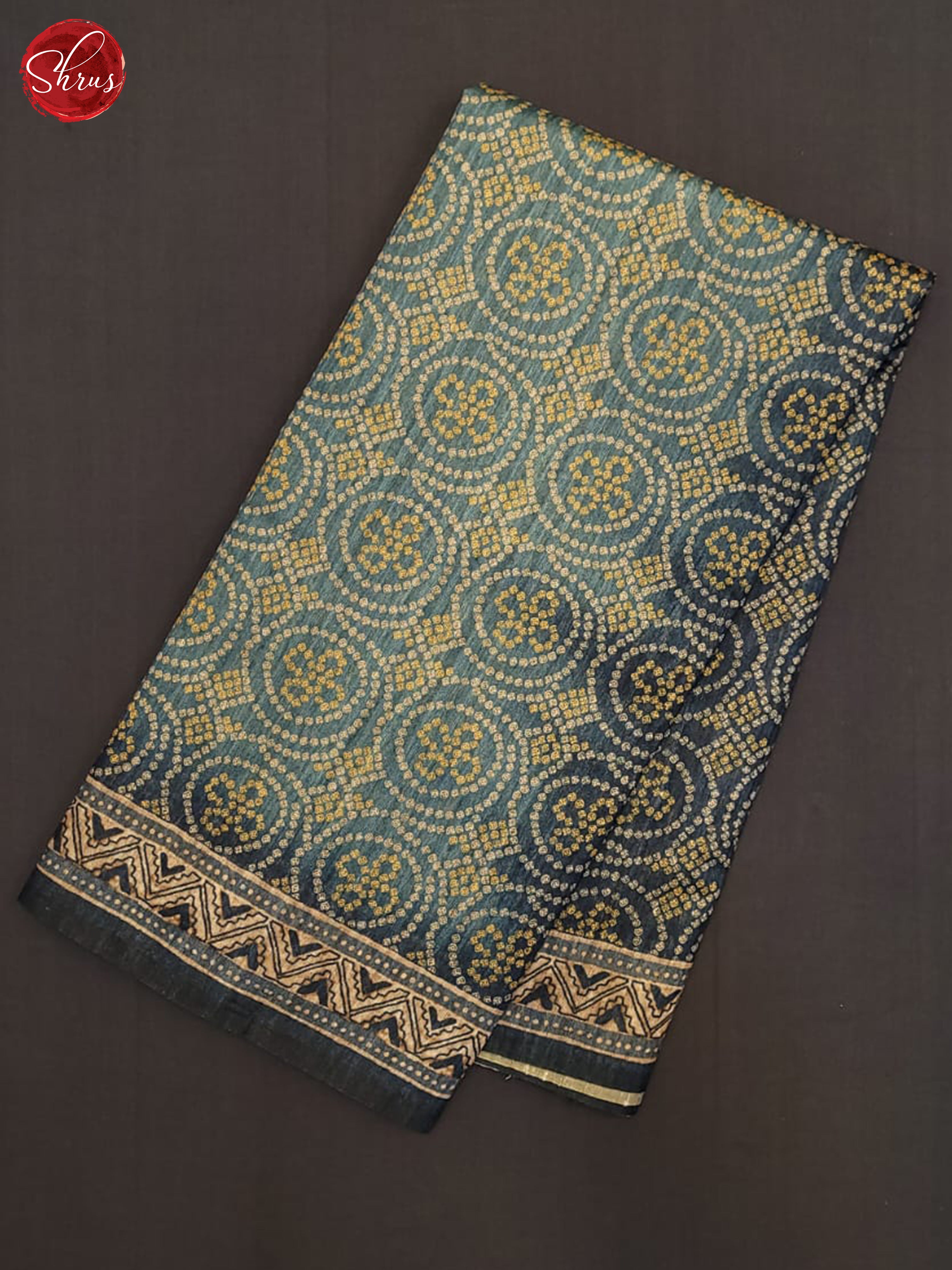 German blue - Semi gicha Saree - Shop on ShrusEternity.com