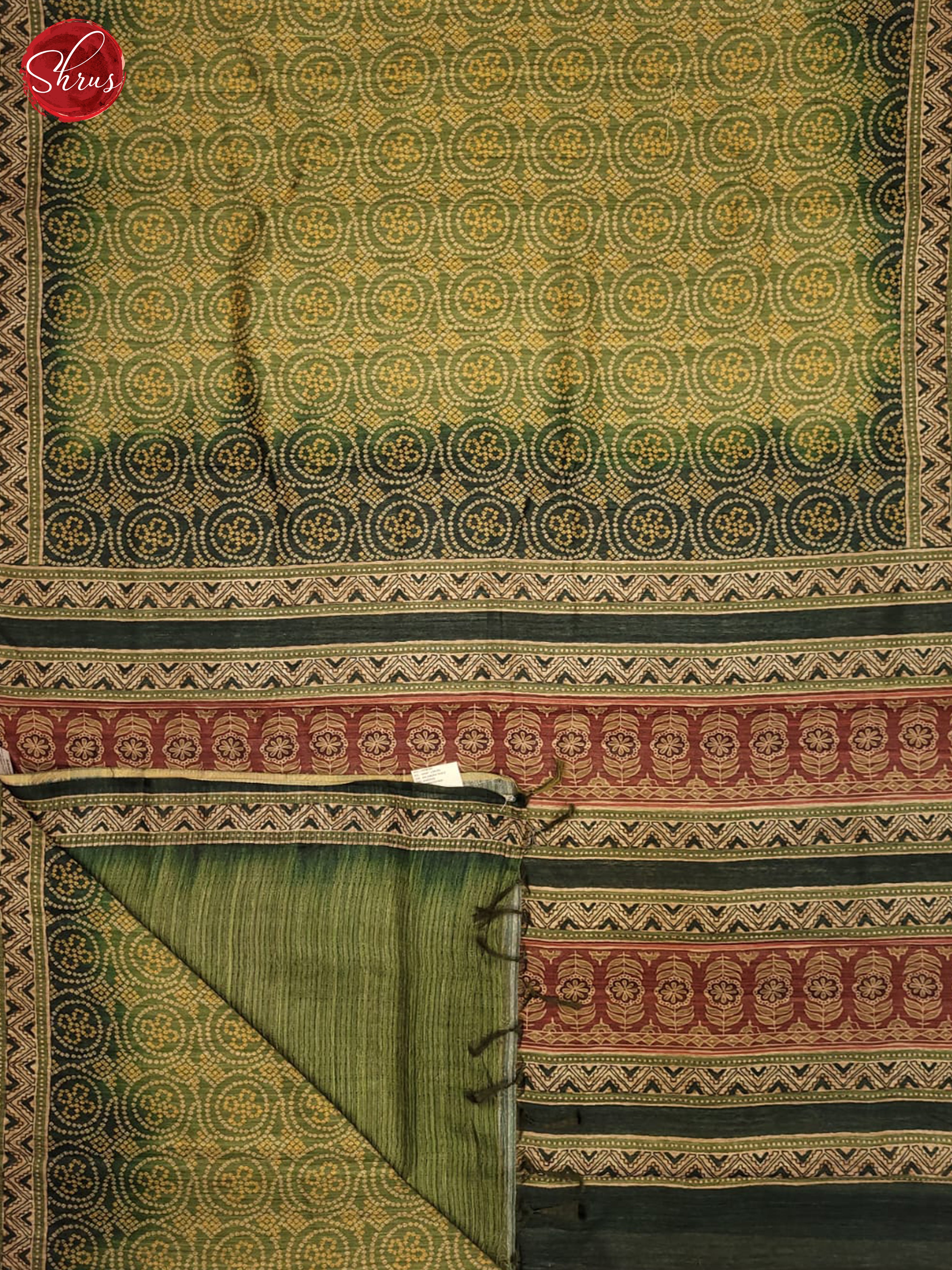 Green - Semi gicha Saree - Shop on ShrusEternity.com