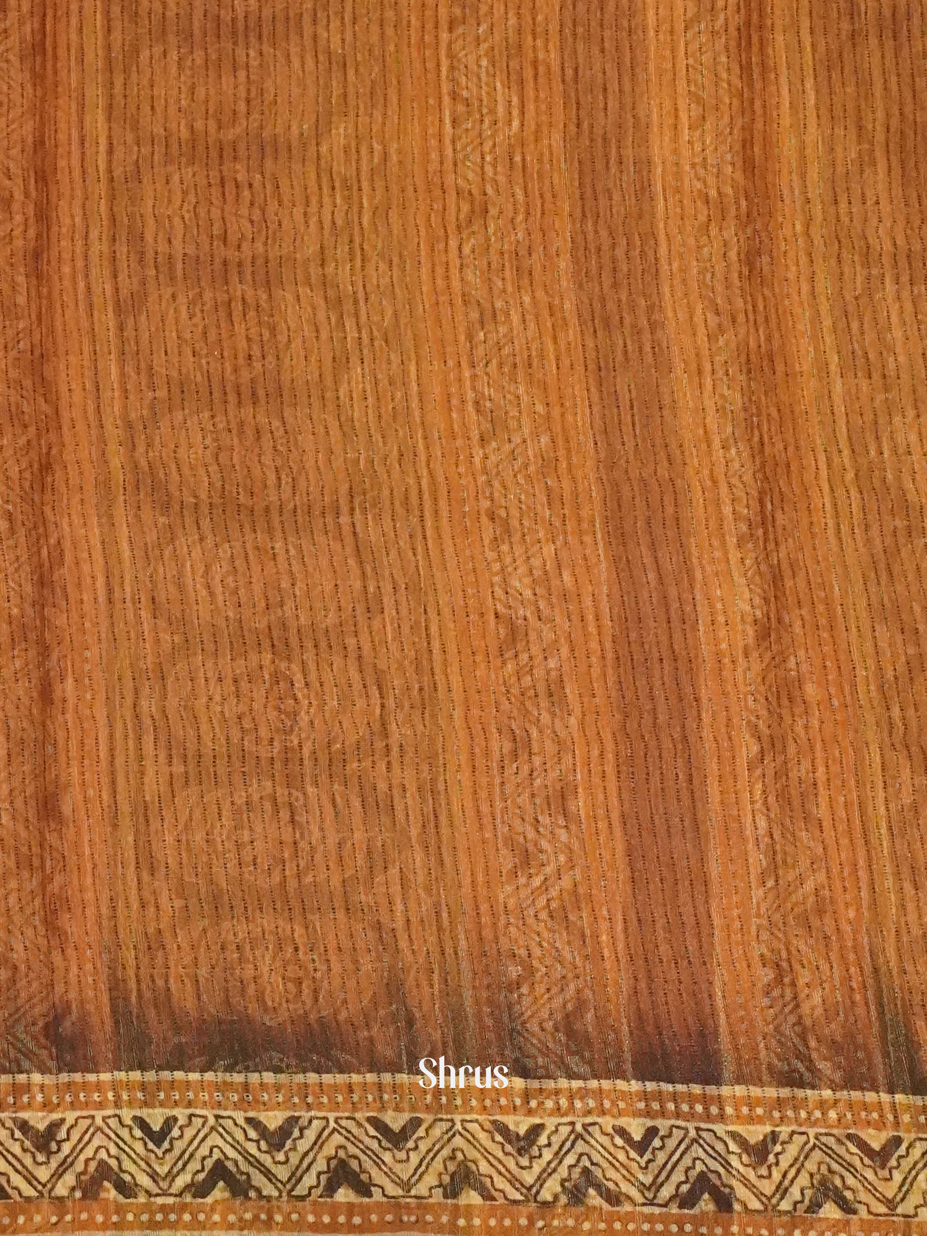 Brown & Dark Brown - Semi gicha Saree - Shop on ShrusEternity.com