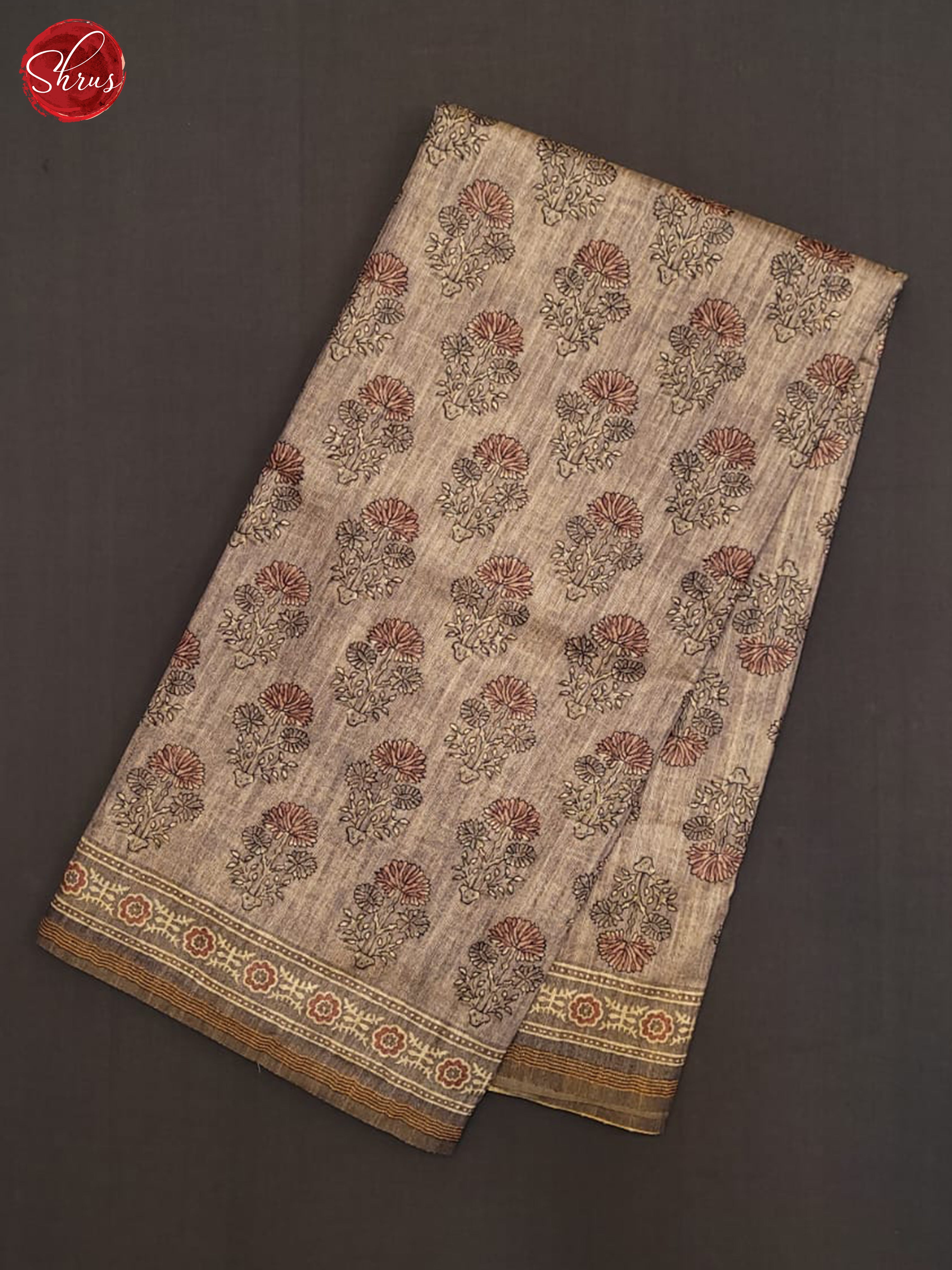Light Brown & Brown - Semi Gicha Saree - Shop on ShrusEternity.com