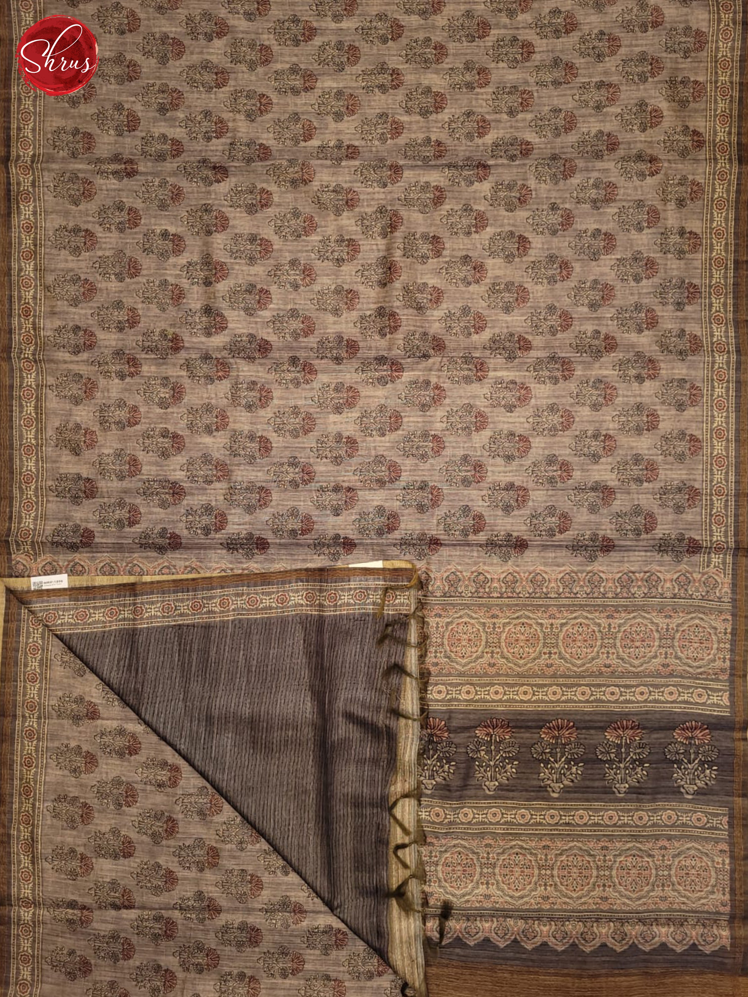 Light Brown & Brown - Semi Gicha Saree - Shop on ShrusEternity.com