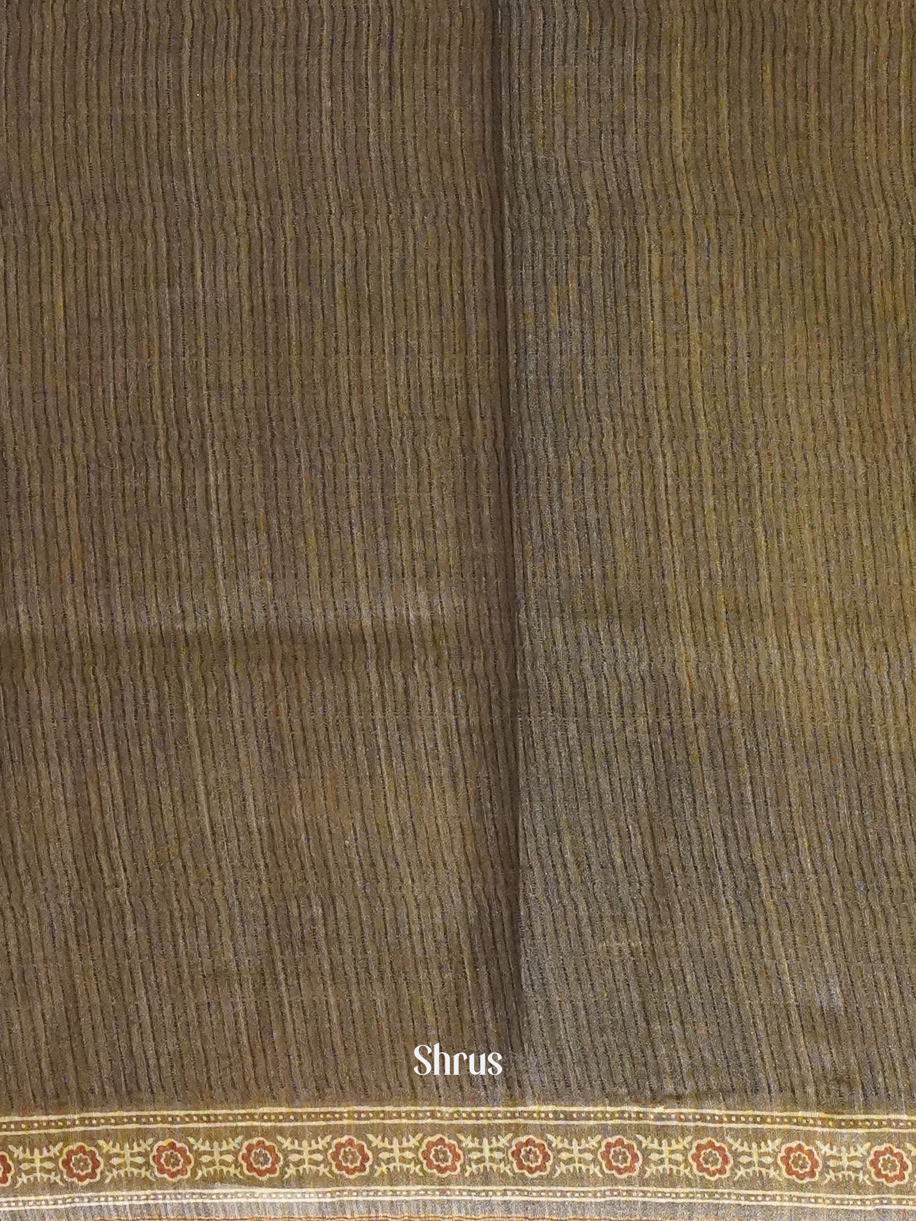 Light Brown & Brown - Semi Gicha Saree - Shop on ShrusEternity.com