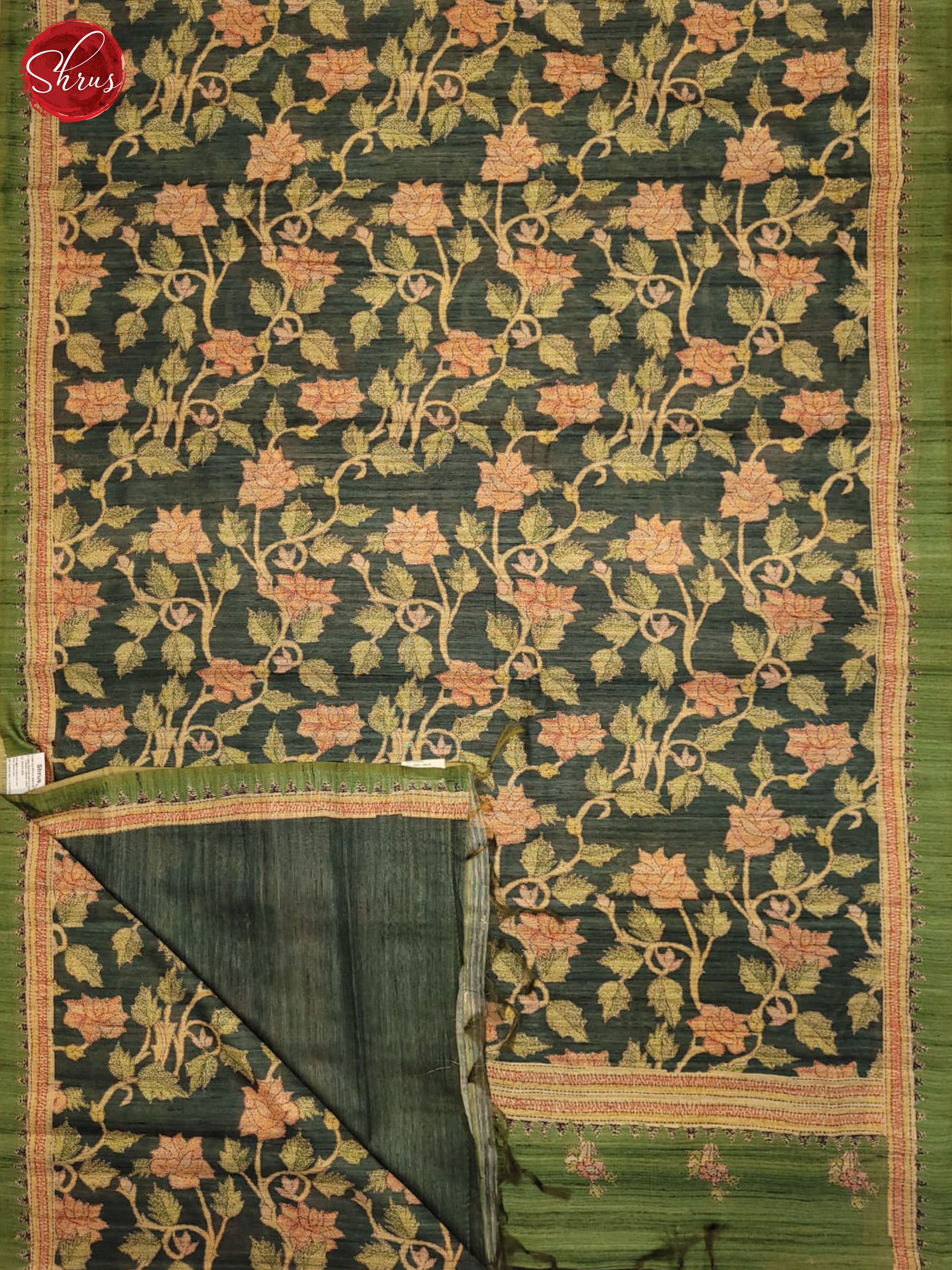 Green - Semi Gicha Saree - Shop on ShrusEternity.com