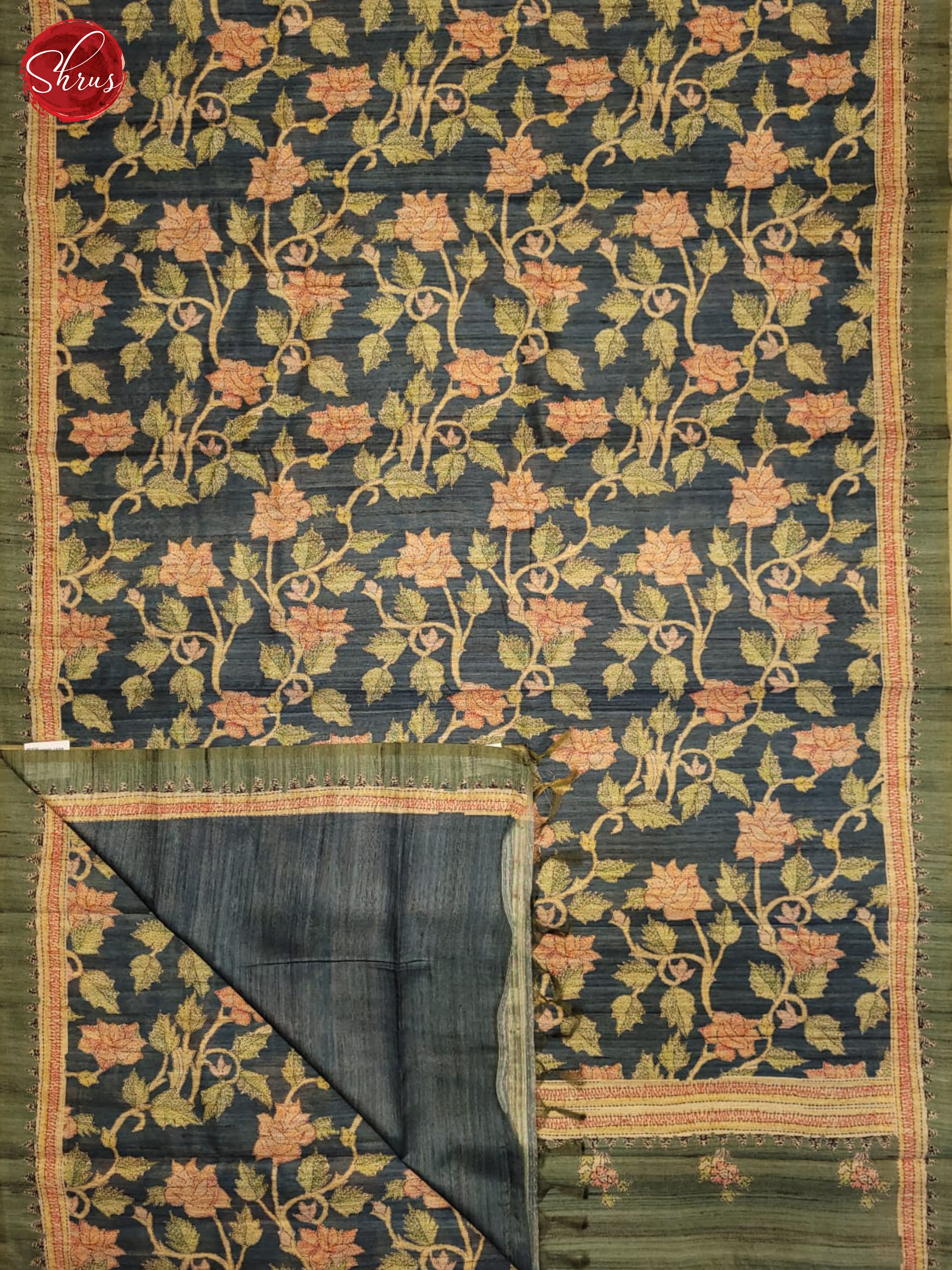 German Blue- Semi Gicha Saree - Shop on ShrusEternity.com