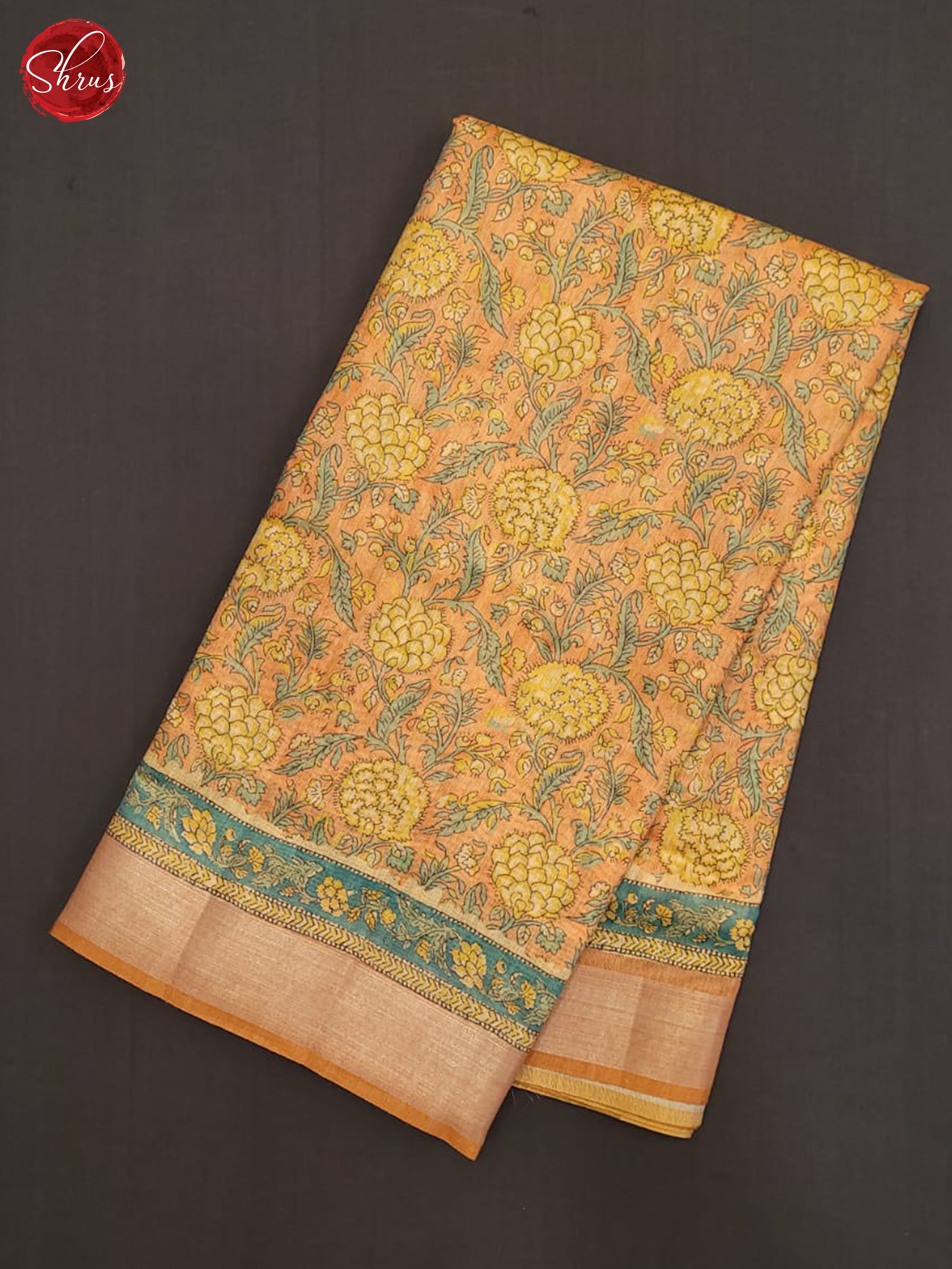 Peach & Beige- Semi Gicha Saree - Shop on ShrusEternity.com