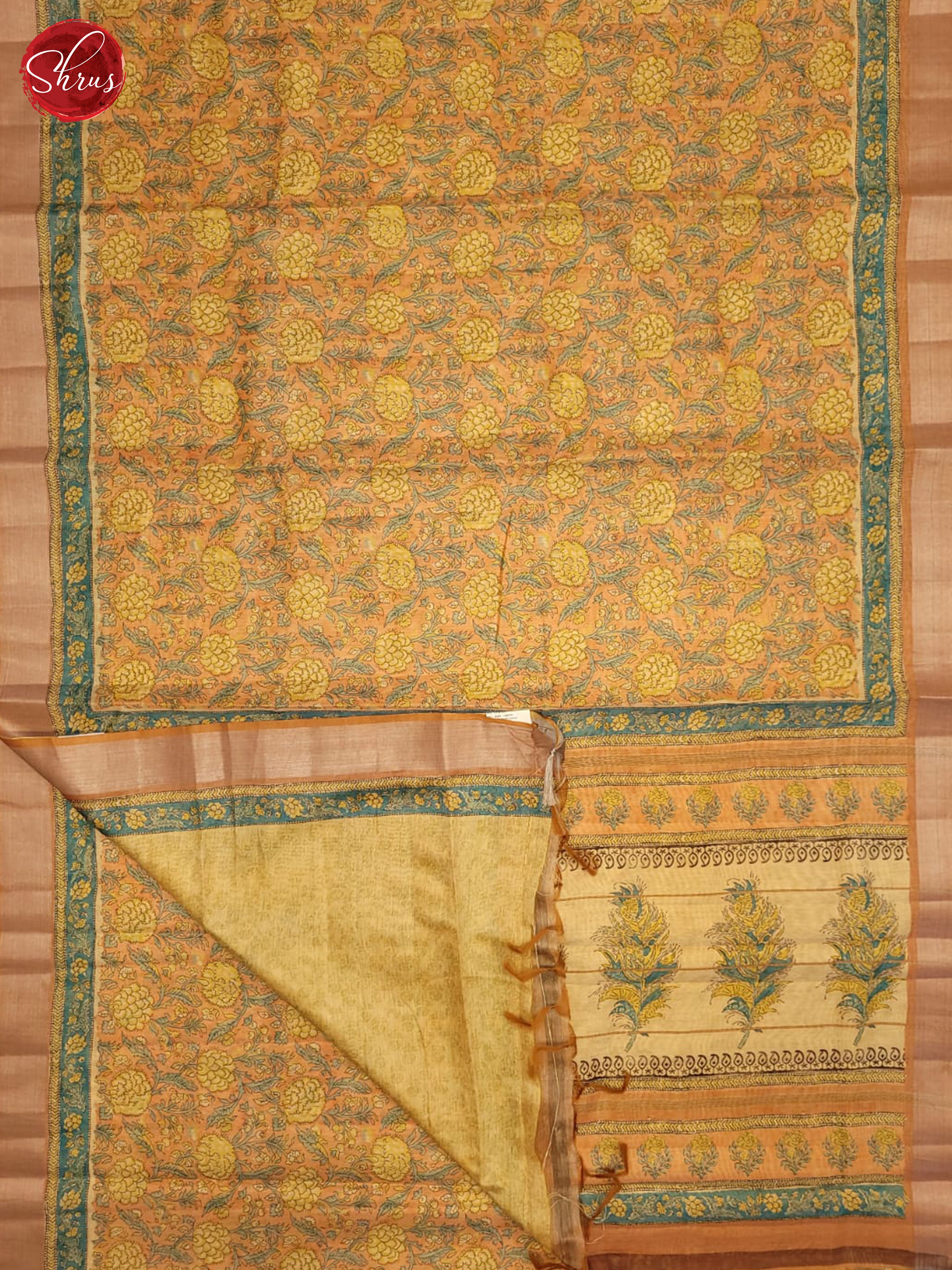 Peach & Beige- Semi Gicha Saree - Shop on ShrusEternity.com