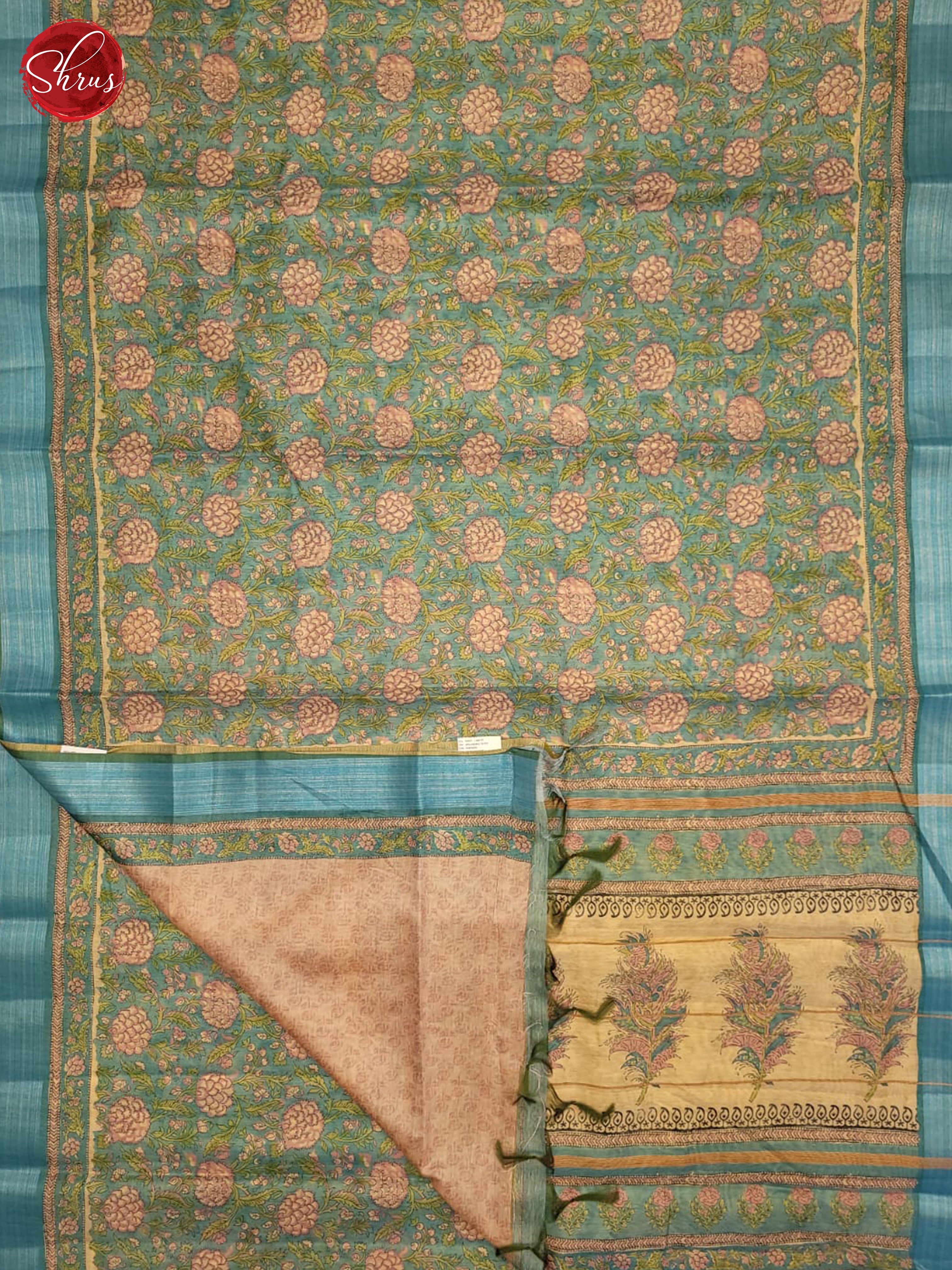 Blue & Beige - Semi Gicha Saree - Shop on ShrusEternity.com