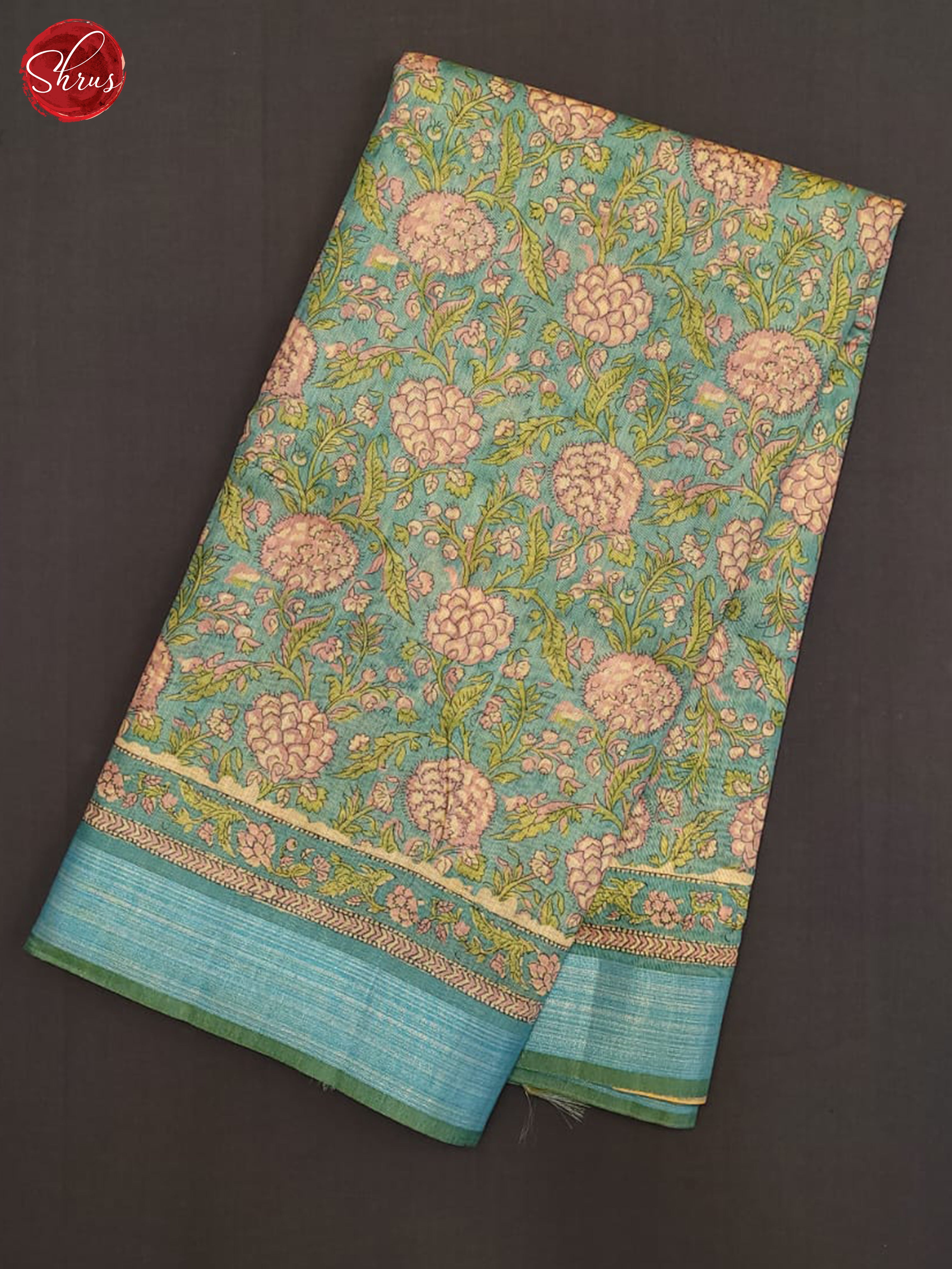 Blue & Beige - Semi Gicha Saree - Shop on ShrusEternity.com
