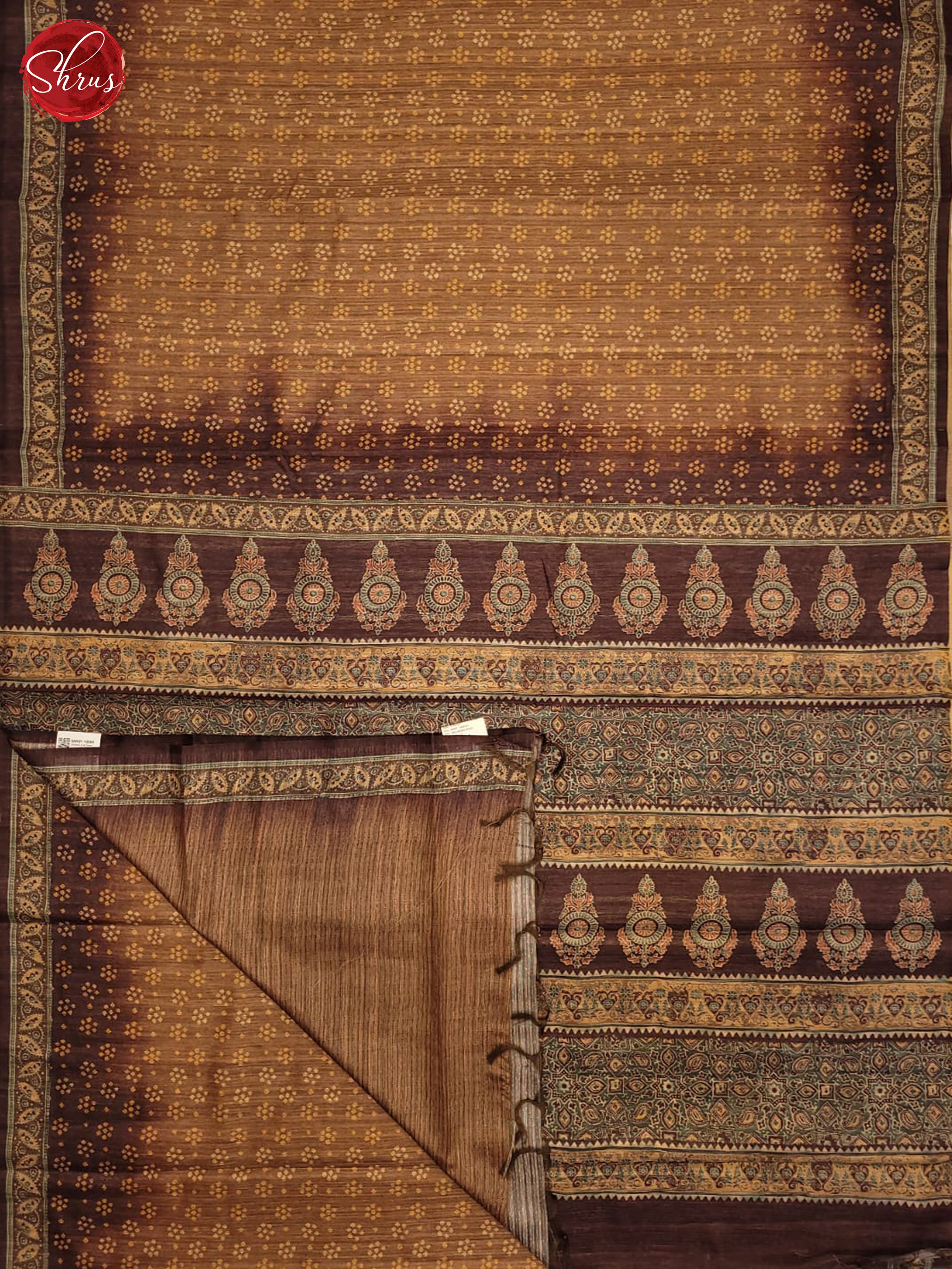 Light Brown & Brown - Semi Gadwal Saree - Shop on ShrusEternity.com