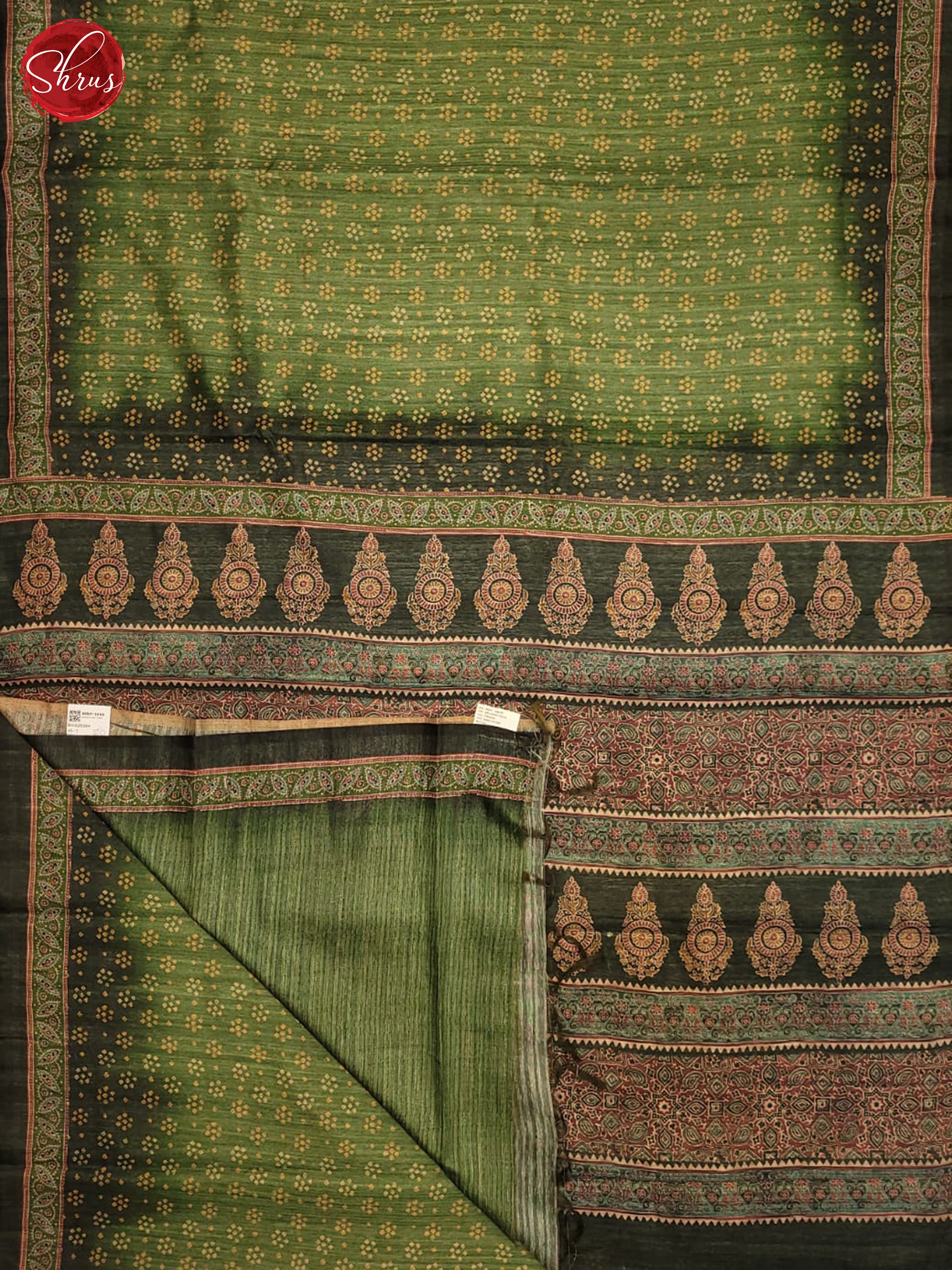 Green & Brown - Semi Gadwal Saree - Shop on ShrusEternity.com