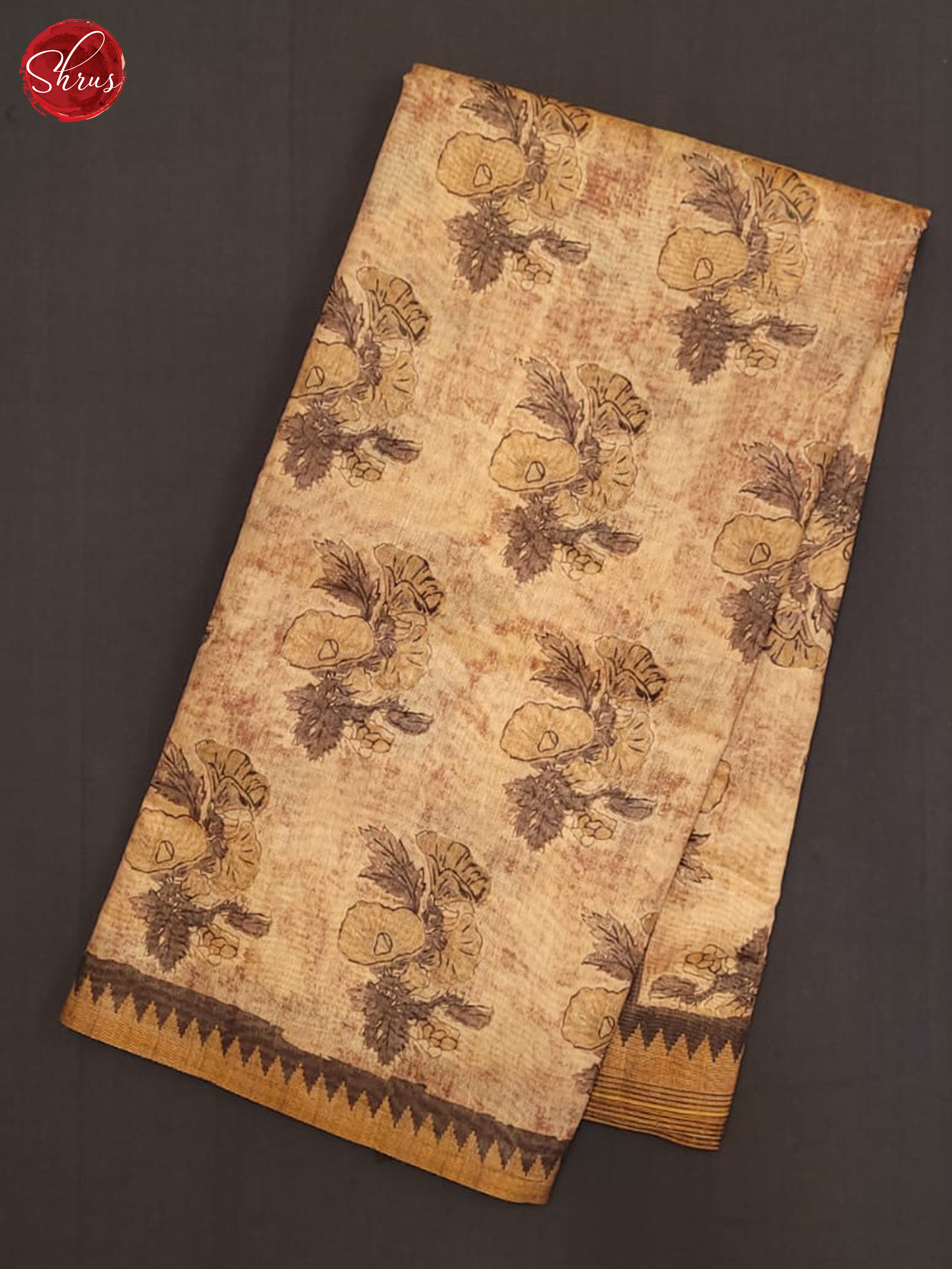 Light Brown - Semi gicha Saree - Shop on ShrusEternity.com