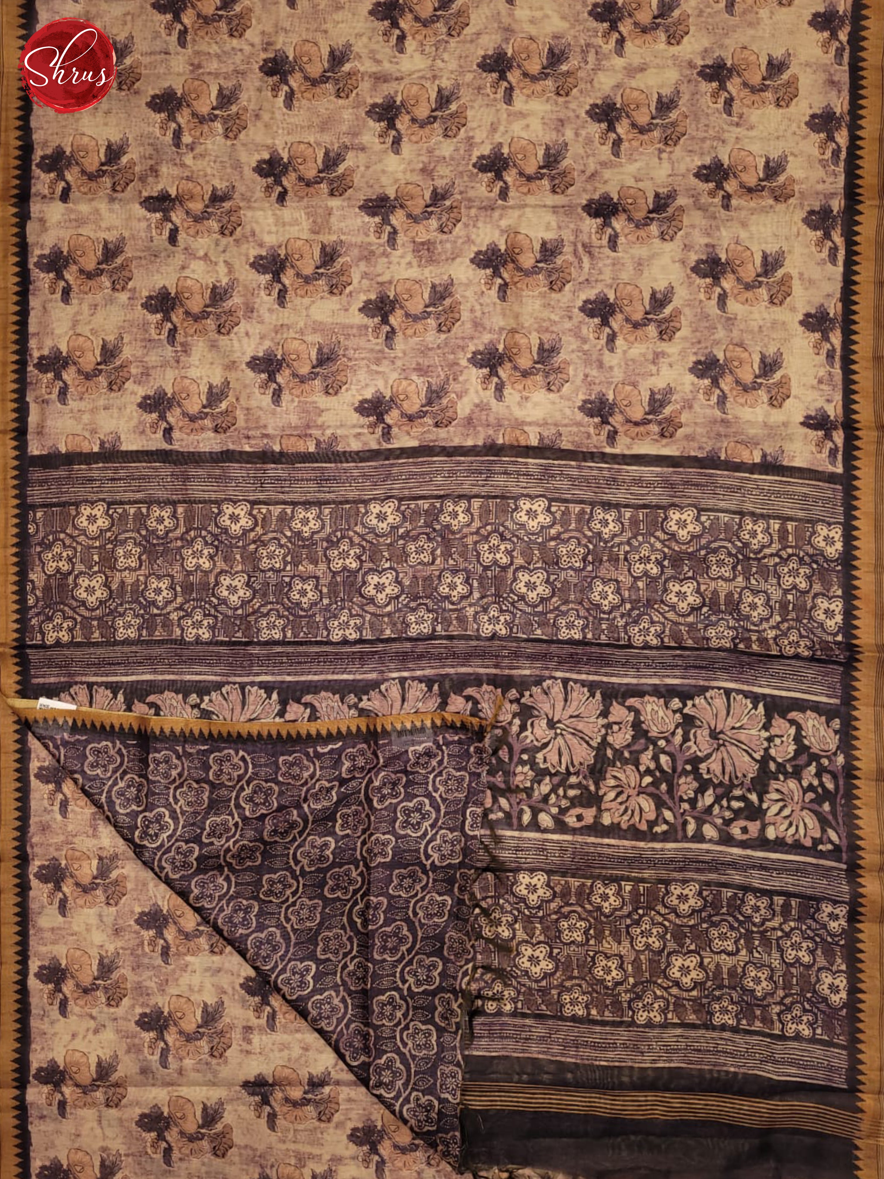 Onion Pink & Brown - Semi gicha Saree - Shop on ShrusEternity.com