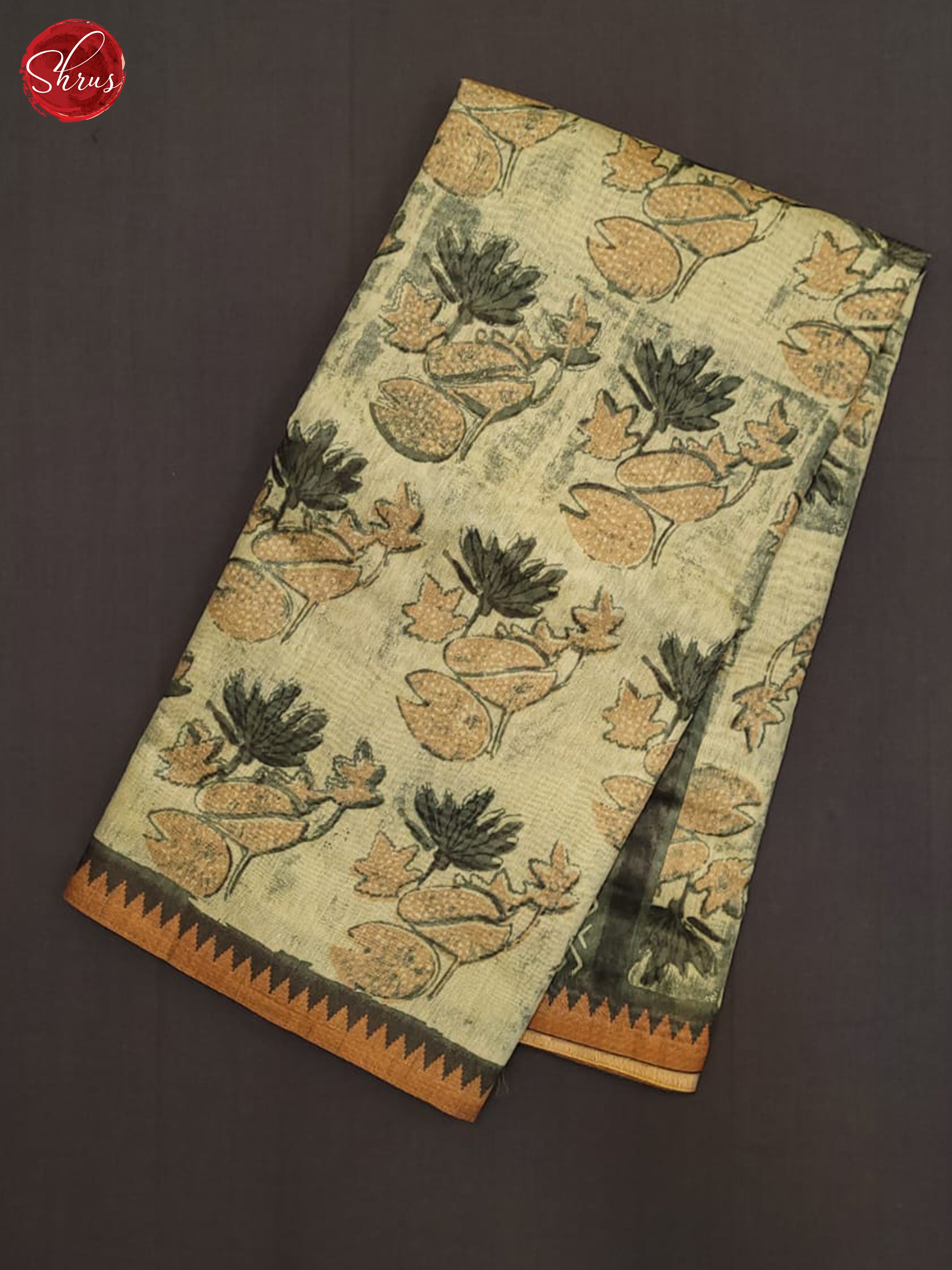 Green & Brown - Semi gicha Saree - Shop on ShrusEternity.com