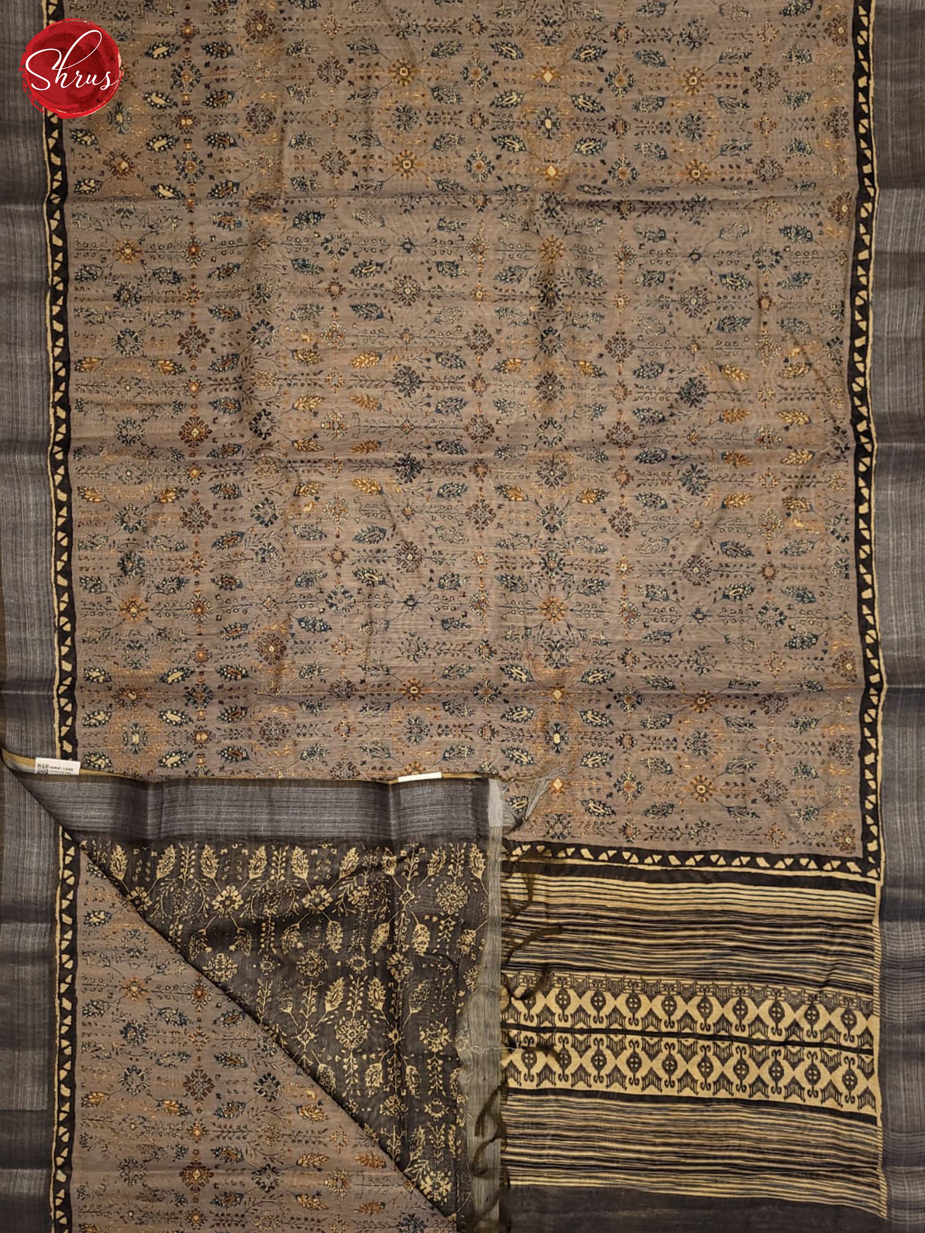 Grey - Semi gicha Saree - Shop on ShrusEternity.com