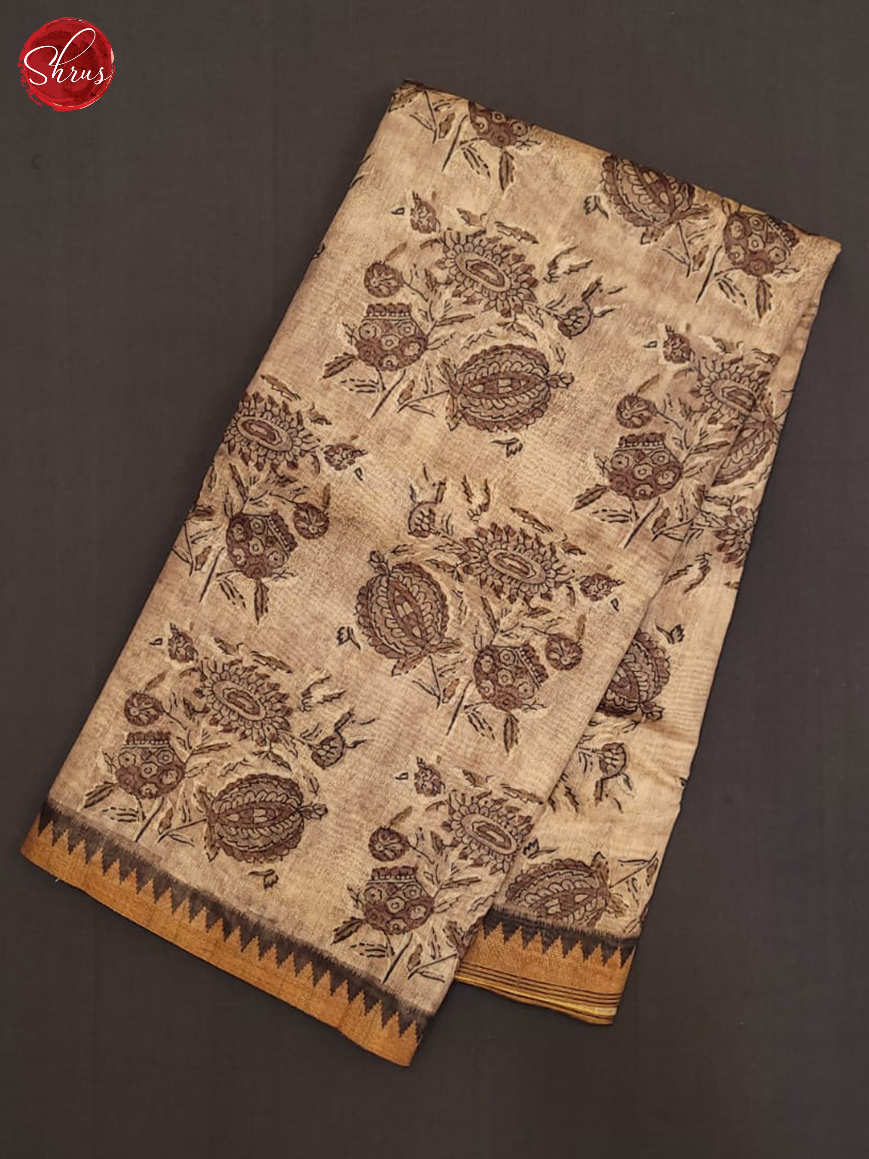 Light Brown & Brown - Semi gicha Saree - Shop on ShrusEternity.com