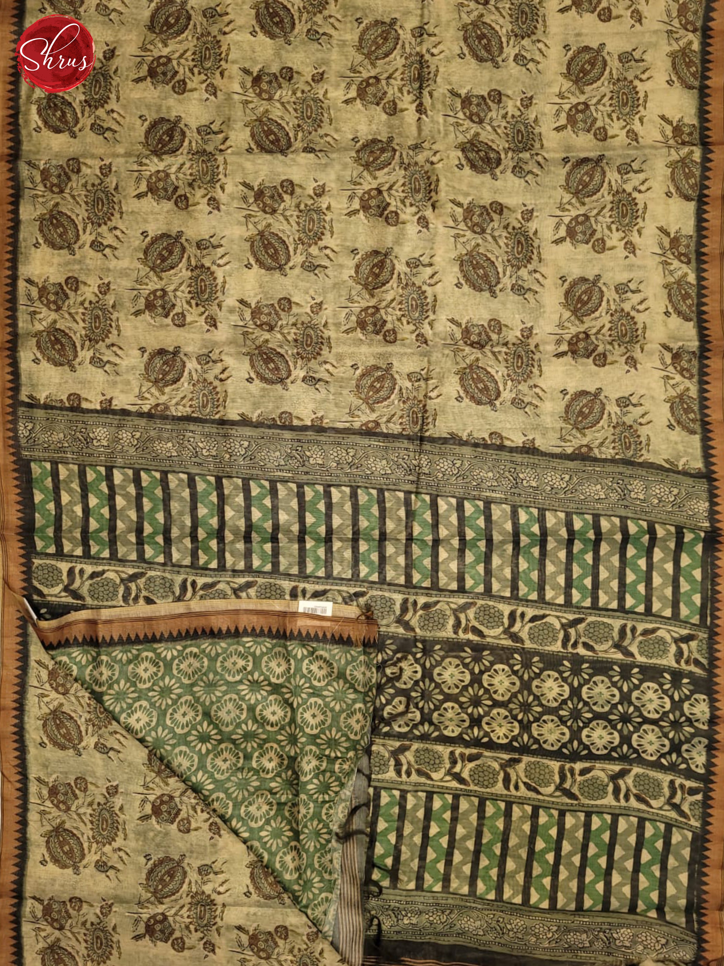 Green - Semi gicha Saree - Shop on ShrusEternity.com